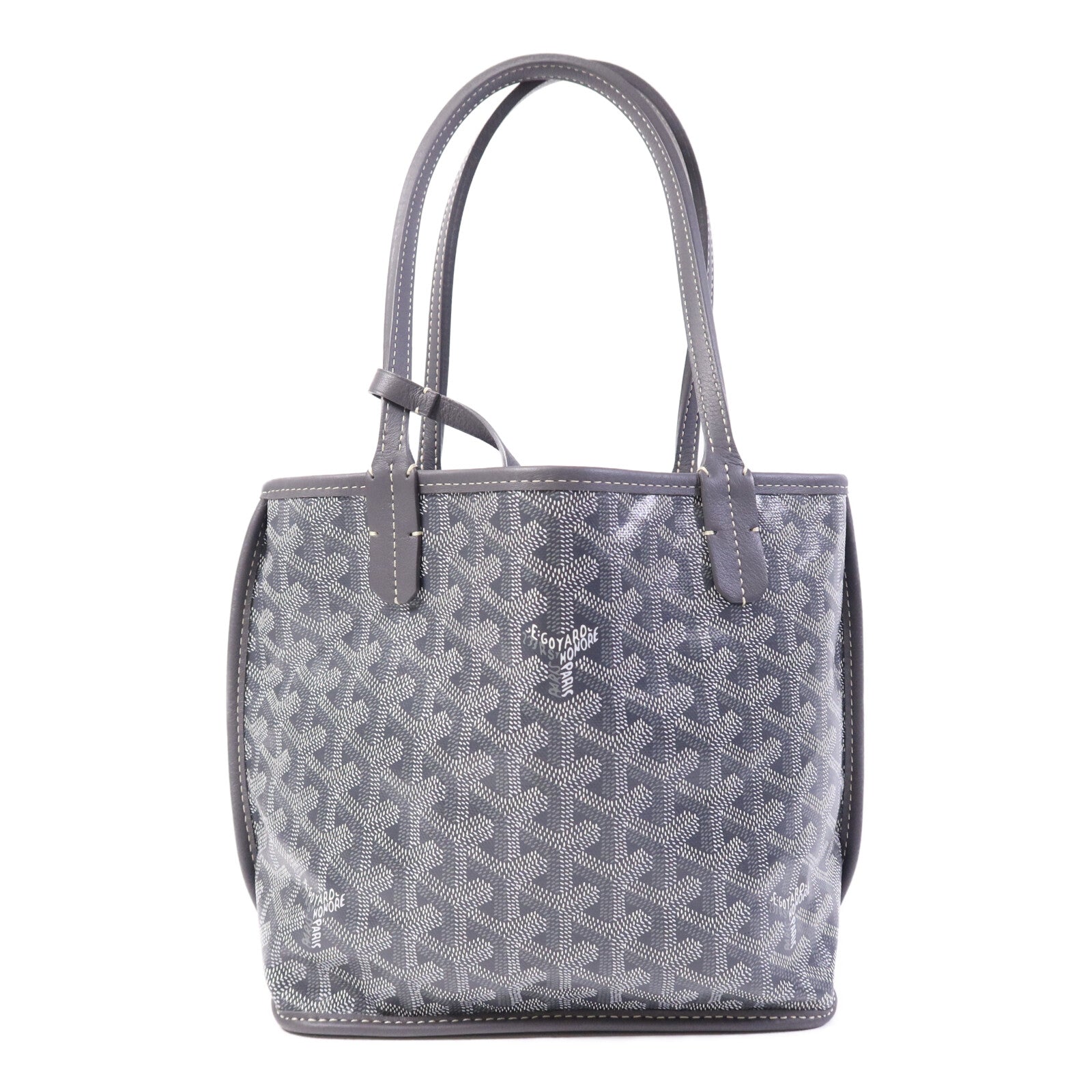 GOYARD 塗層帆布Anjon Mini銀扣手挽袋