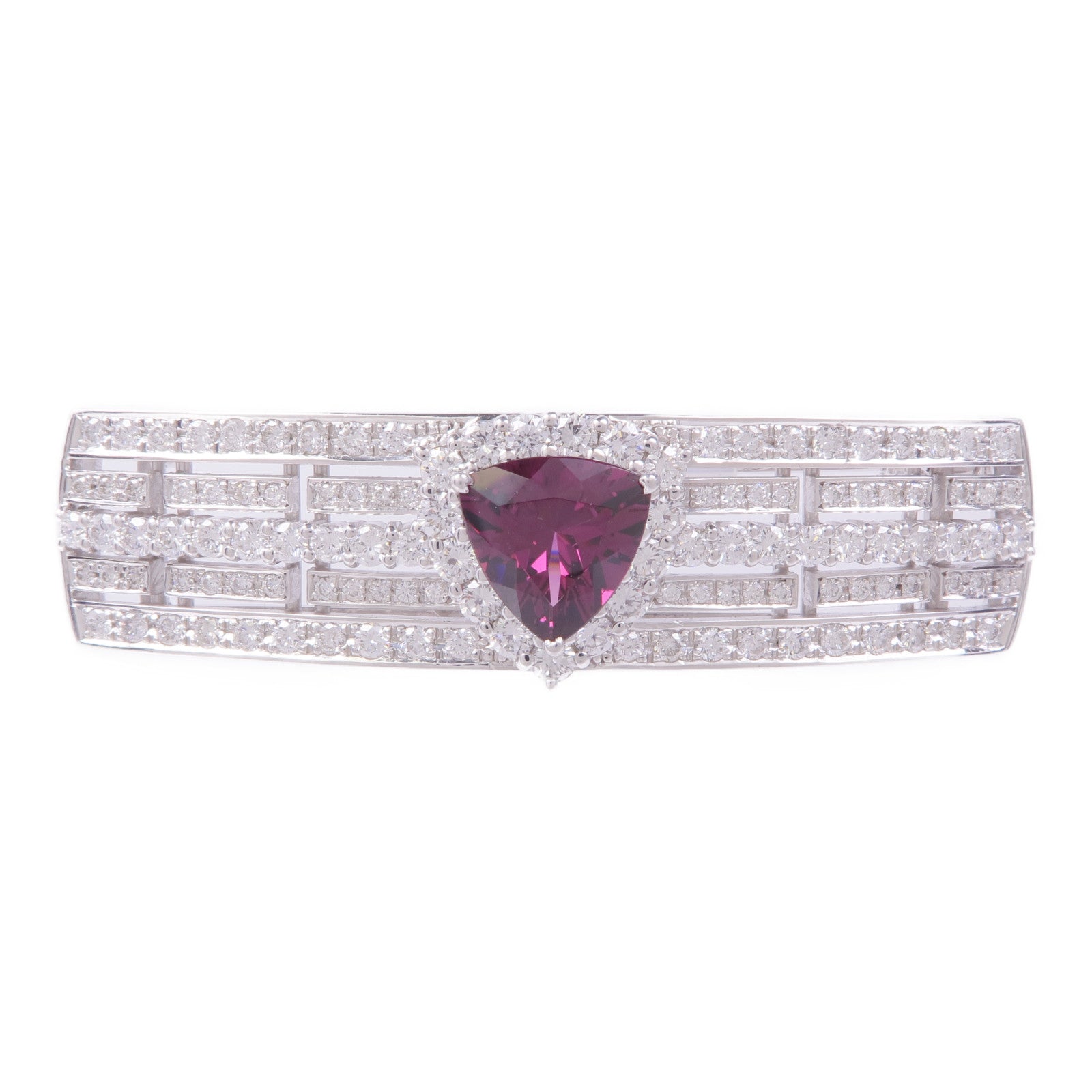 JEWELRY 【激減優惠】18K白金Garnet Diamond Brooch石榴石/鑽石胸針