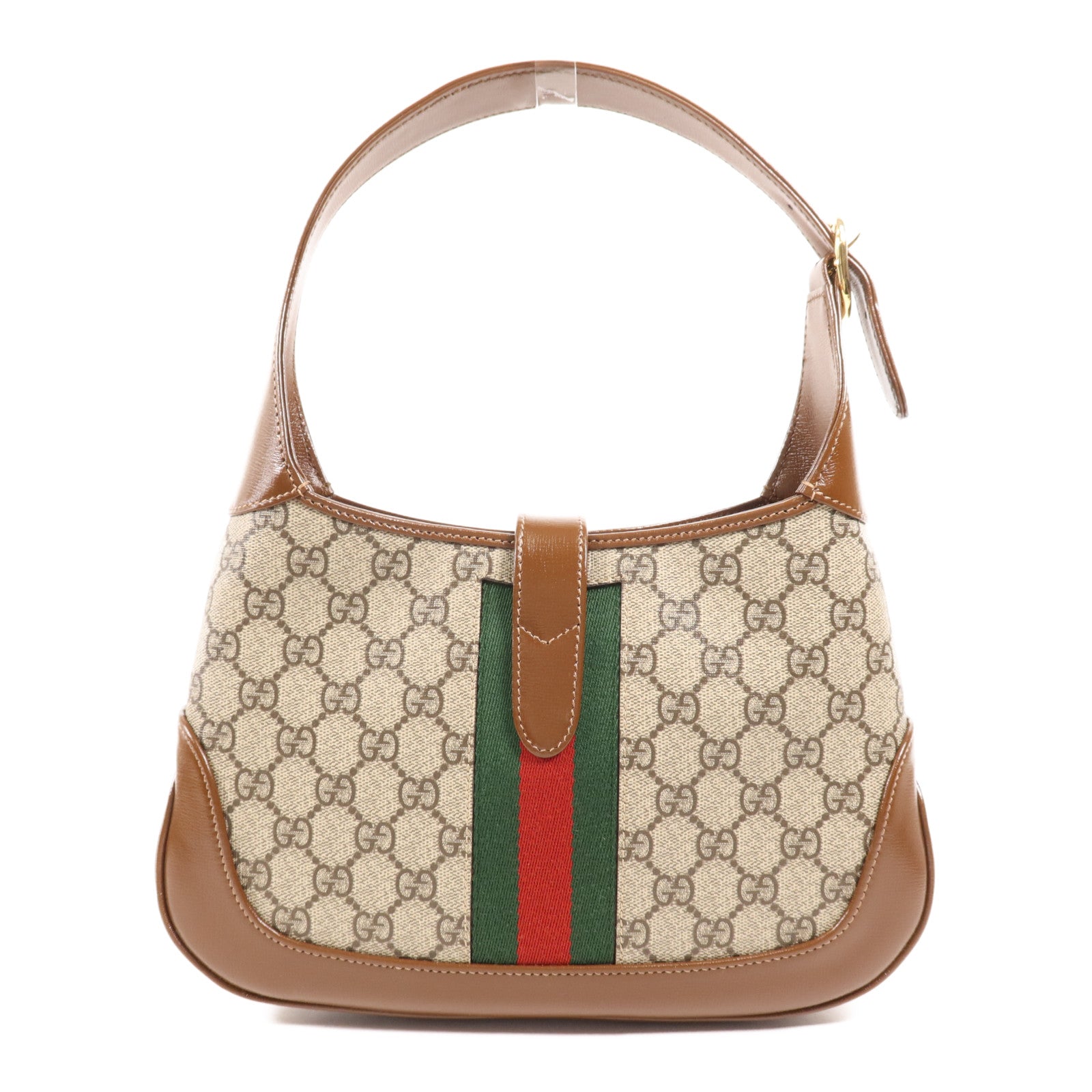 GUCCI 牛皮皮革/塗層帆布Jackie 1961 Small金扣肩背袋