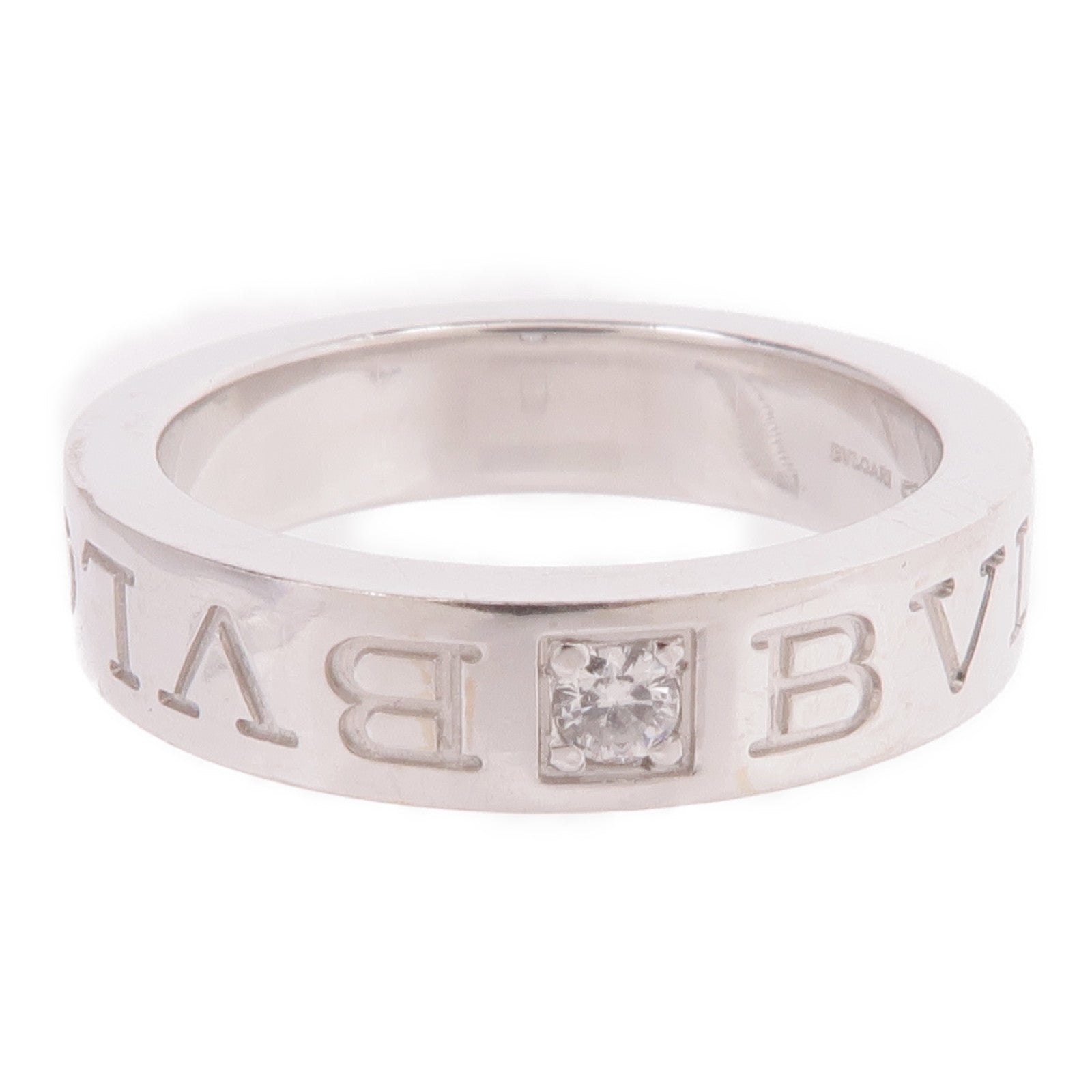 BVLGARI 18K白金B.Zero1 Essentiai Ring鑽石戒指US#4