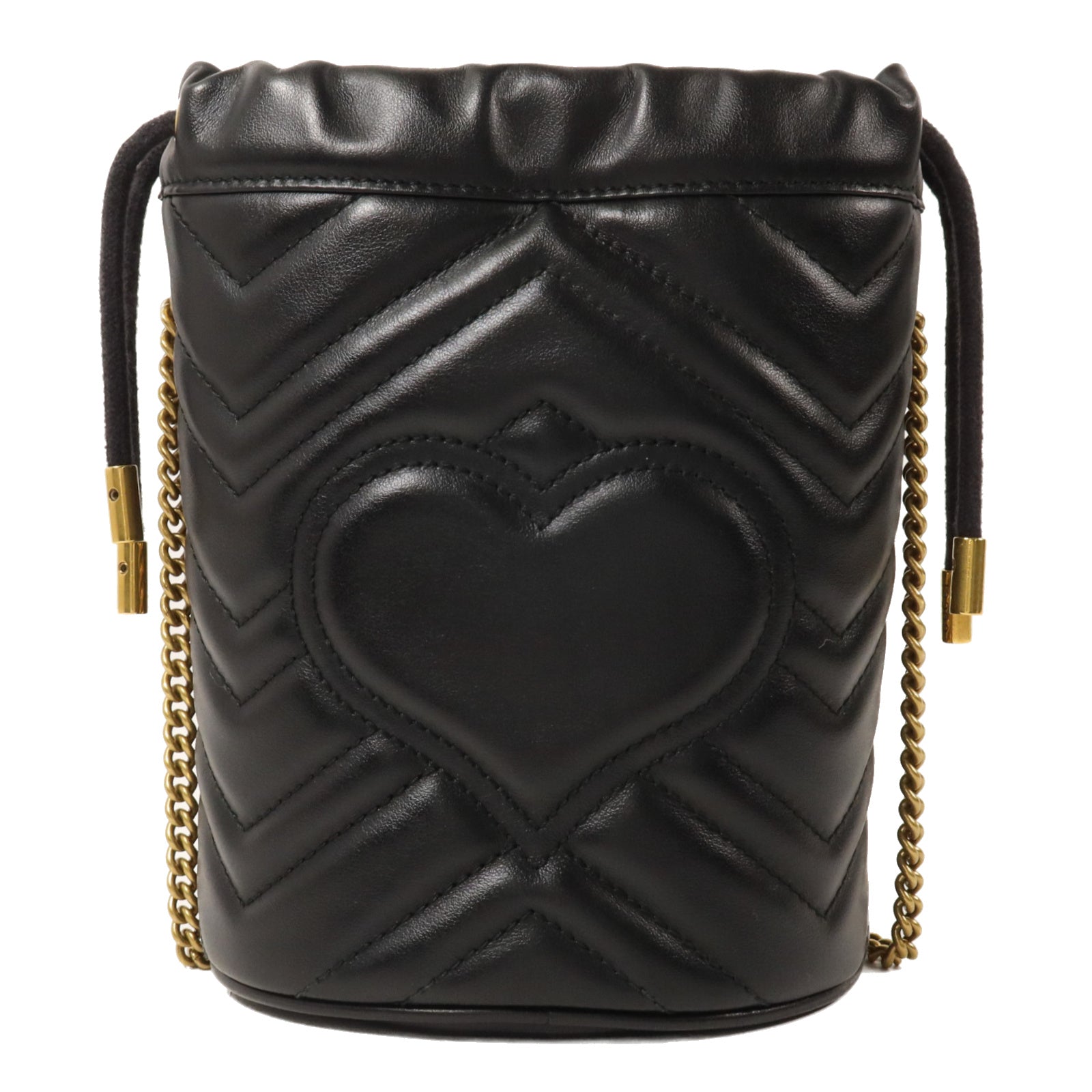 GUCCI 牛皮皮革GG Marmont Mini Bucket鏈帶肩背袋