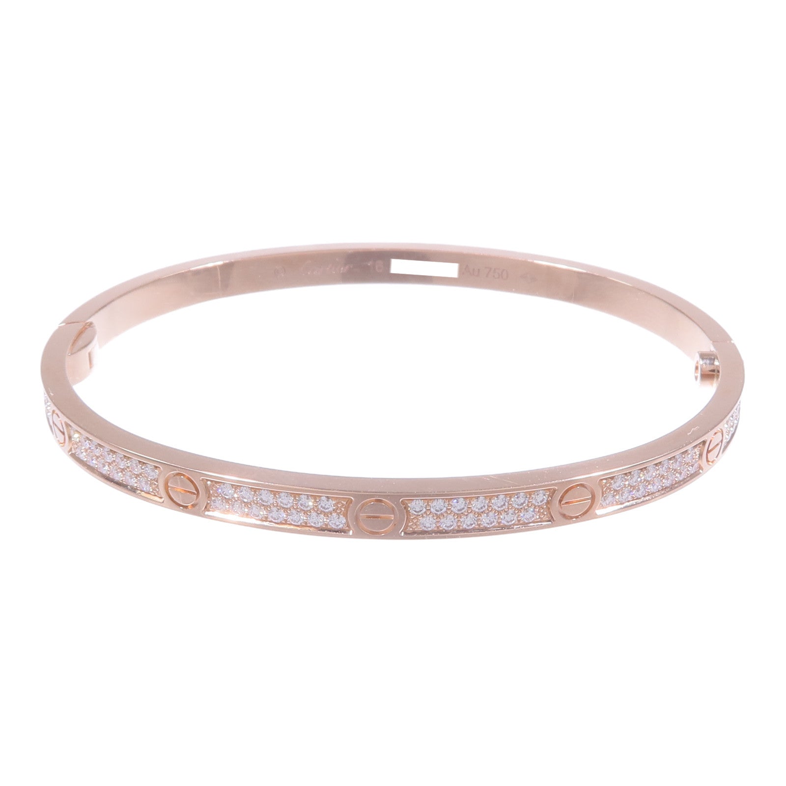 CARTIER 18K玫瑰金Love Bracelet Small Model Full Diamonds鑽石手鐲