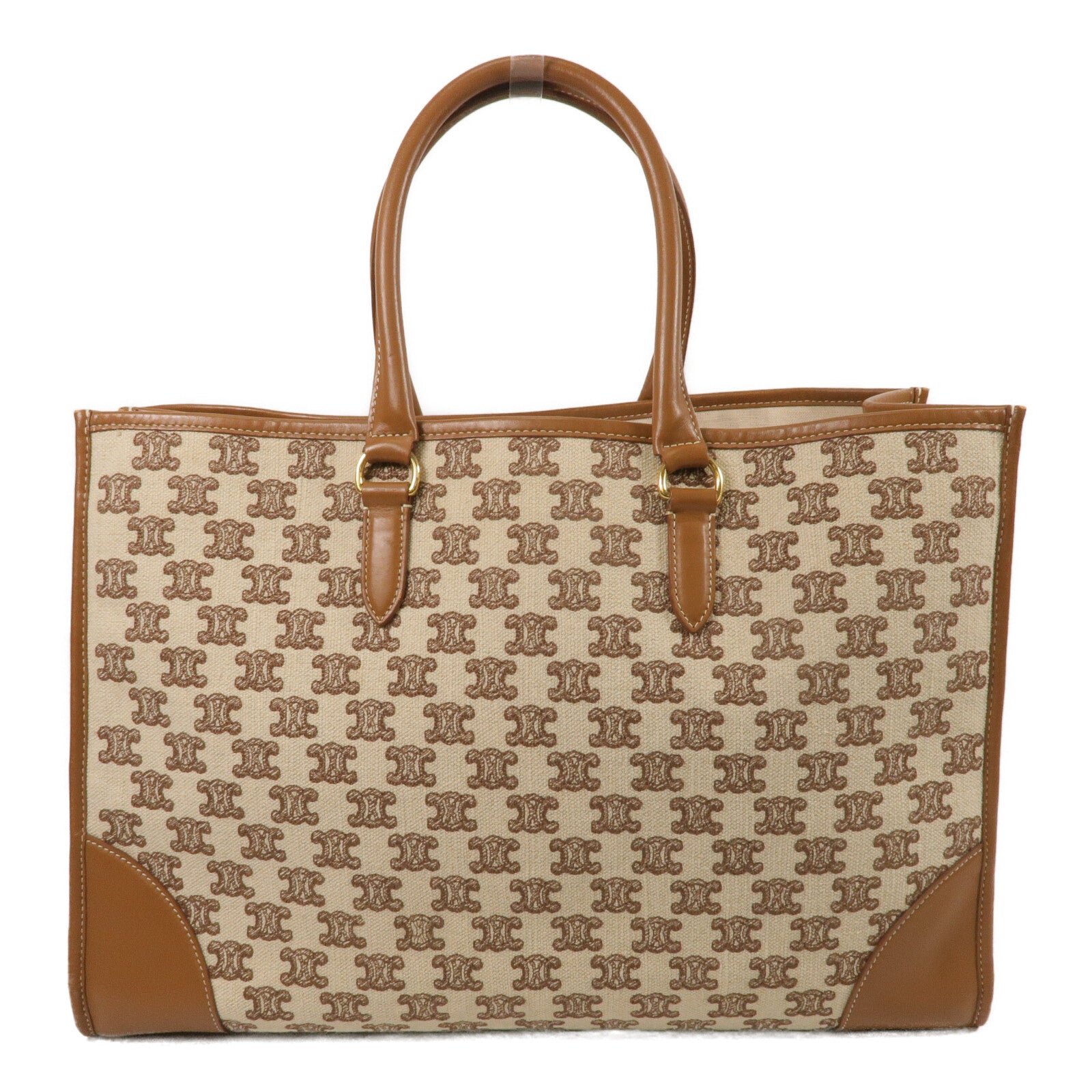 CELINE 帆布/牛皮皮革Horizontal Cabas Tote Bag手挽袋