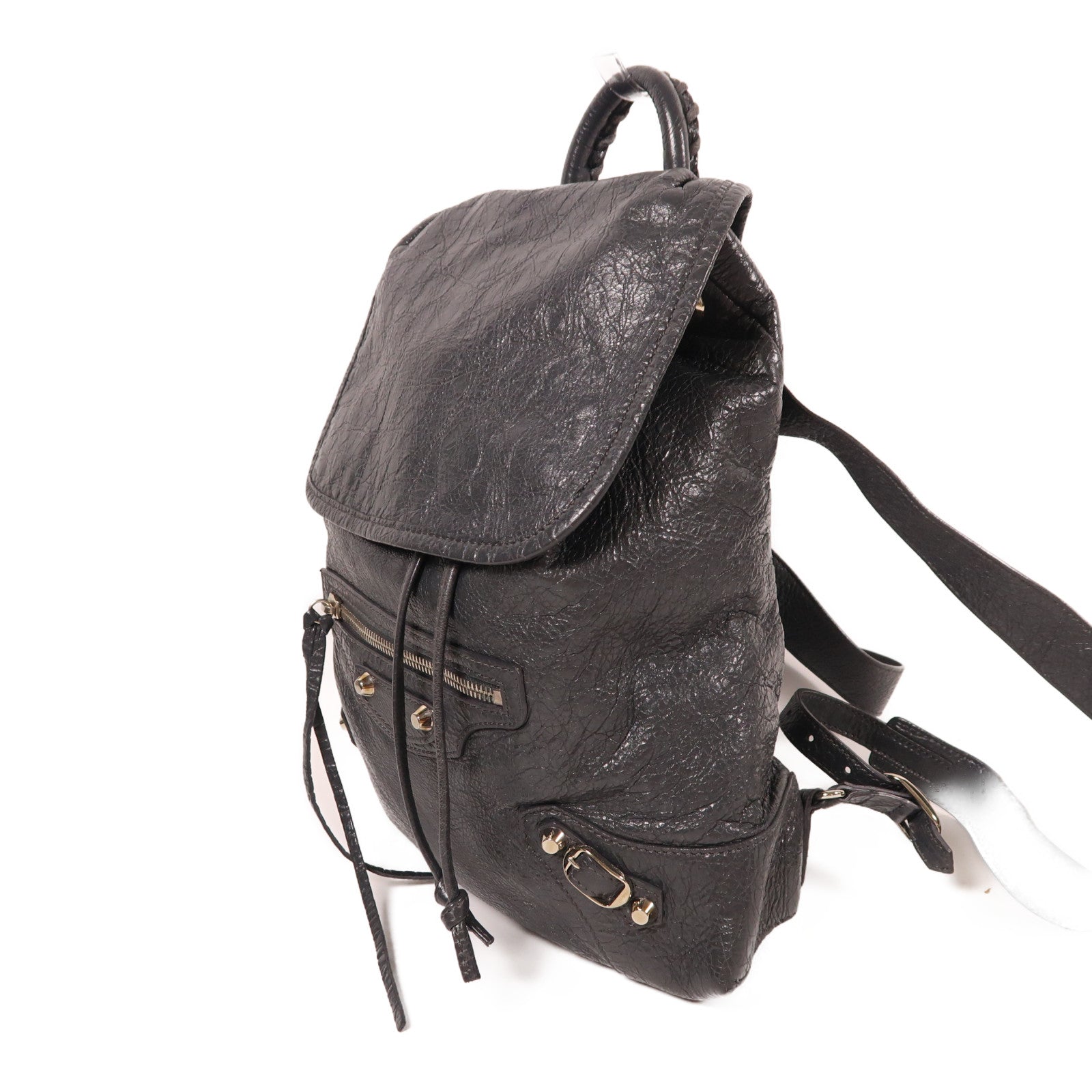 BALENCIAGA SHW Backpack Rucksack 399344 Calfskin Leather Gray Grey