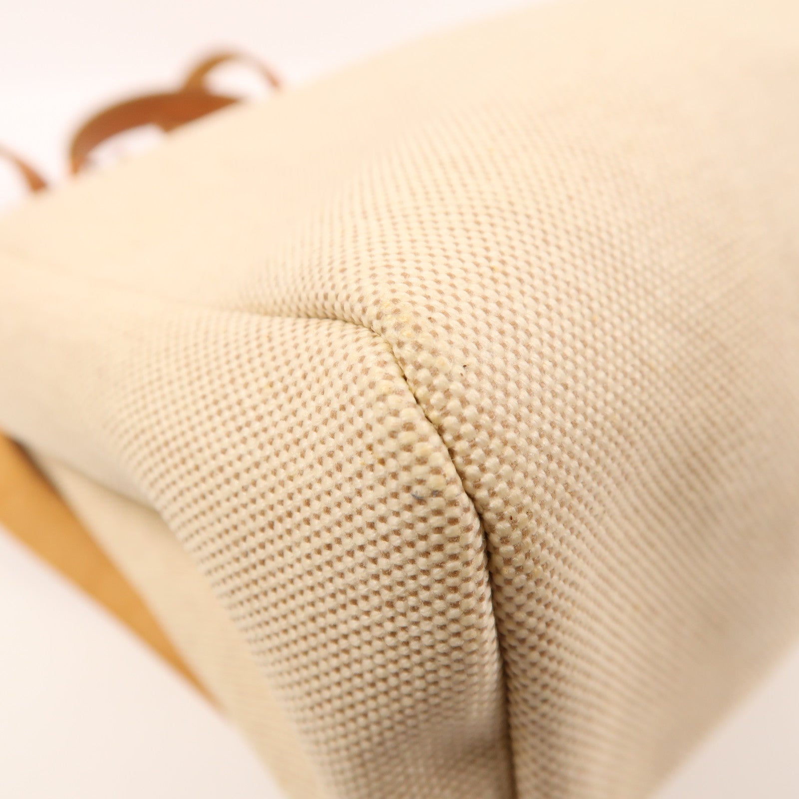 HERMES 皮革/帆布Herbag 2 In 1銀扣背包