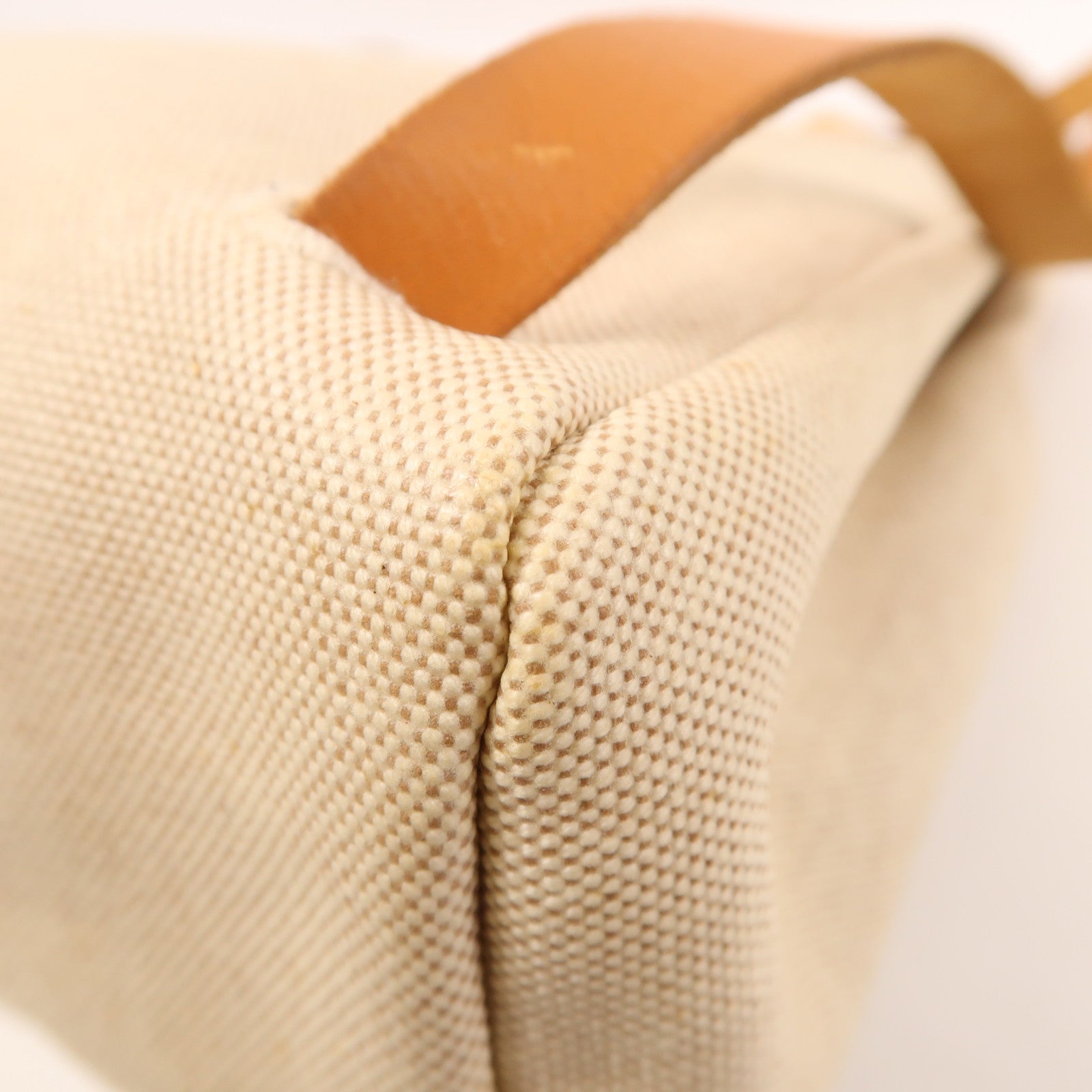 HERMES 皮革/帆布Herbag 2 In 1銀扣背包