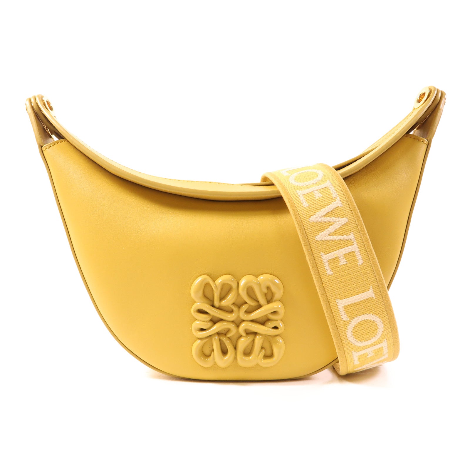 LOEWE 牛皮皮革Luna Hobo Bag金扣肩背袋