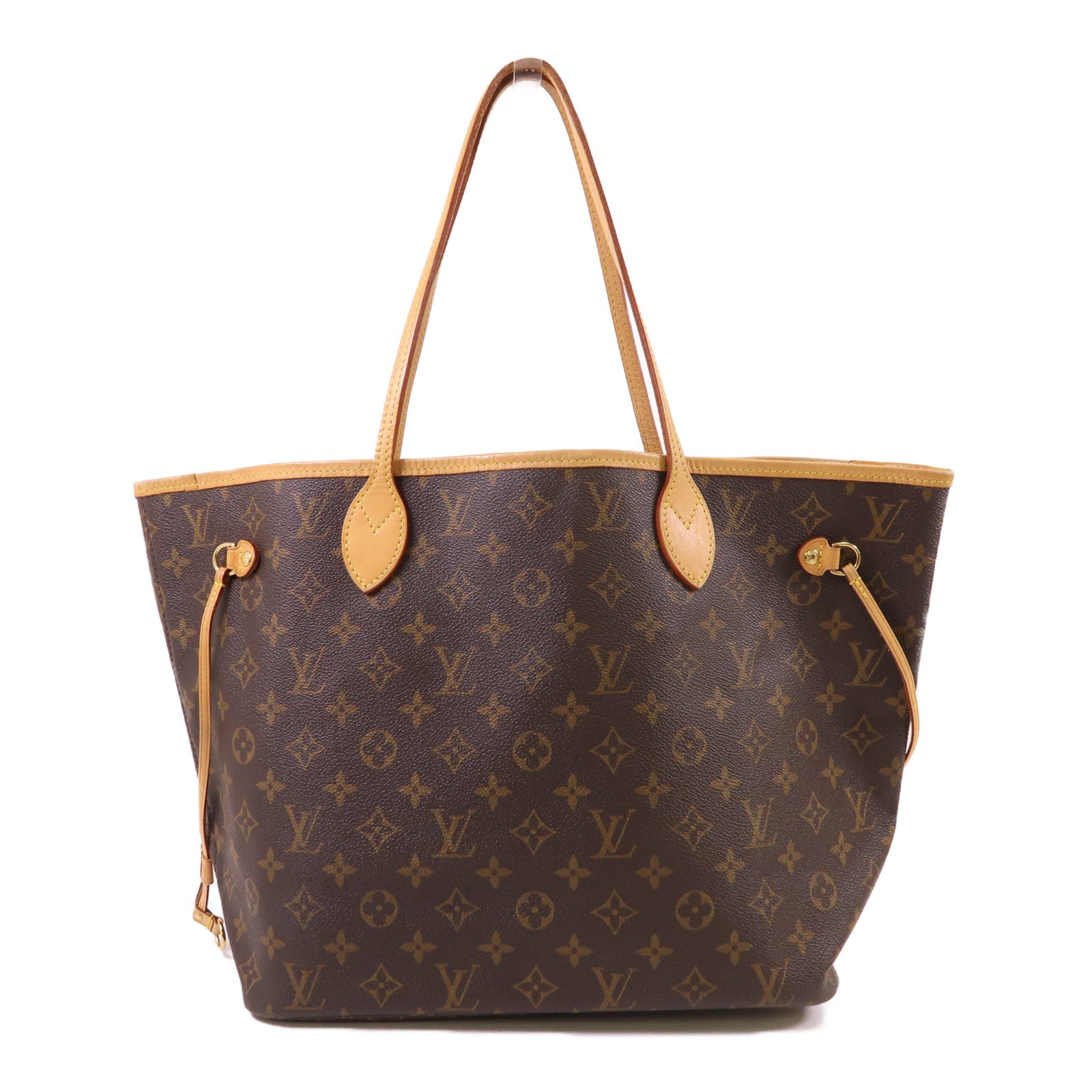 LOUIS VUITTON Monogram Neverfull MM金扣手挽袋