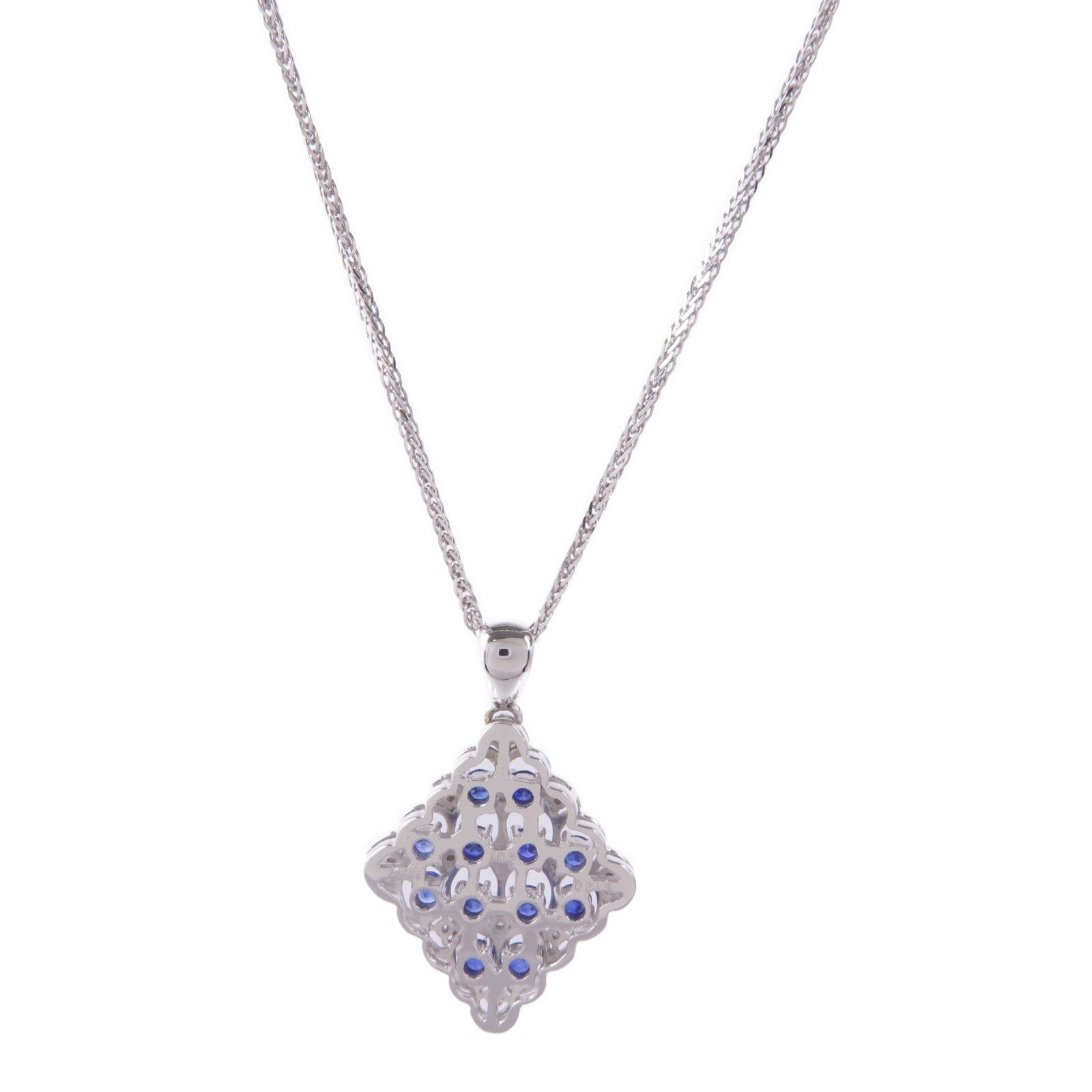 JEWELRY 18K白金Sapphire Diamond Necklace藍寶石/鑽石項鍊