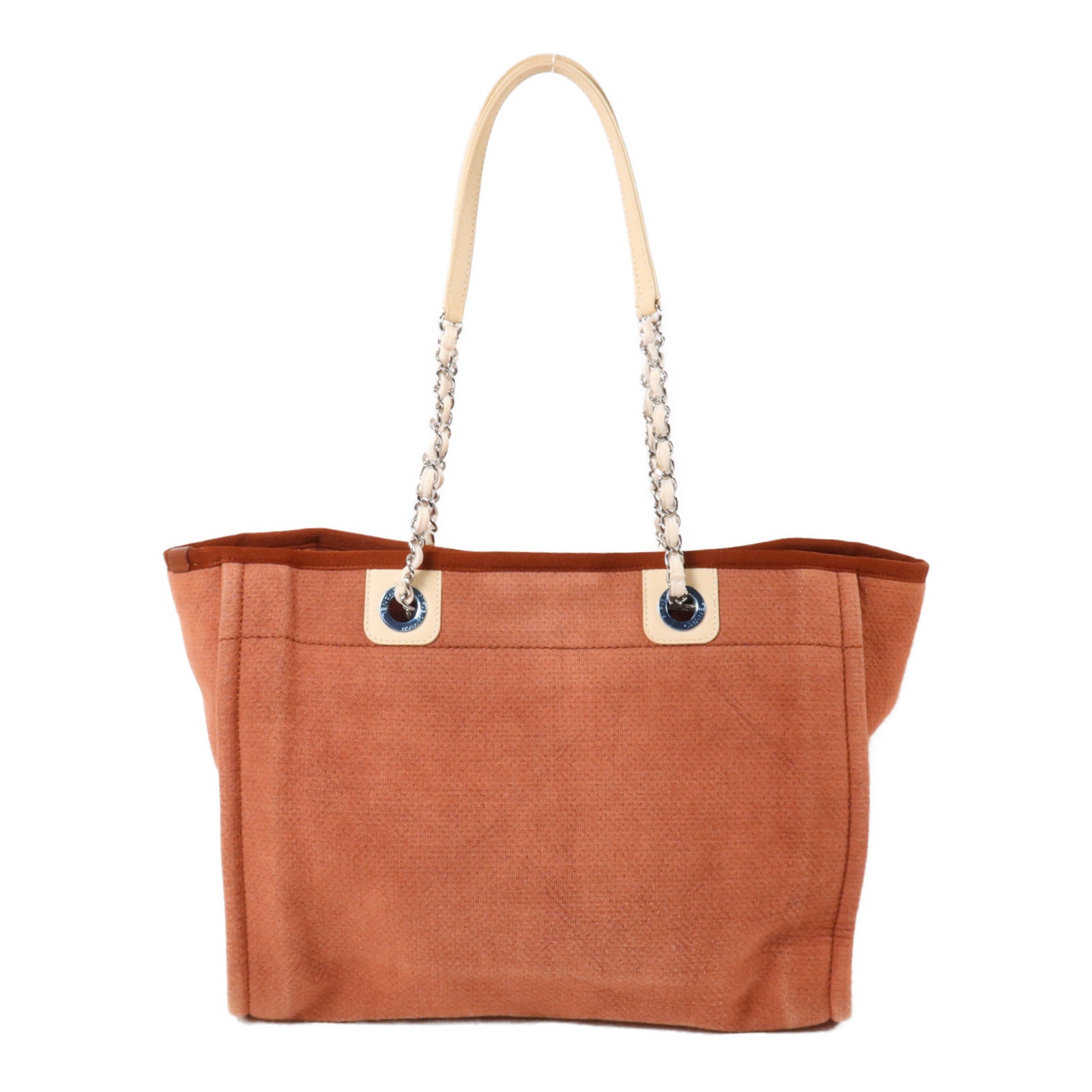 CHANEL 帆布Deauville Tote Bag鏈帶肩背袋