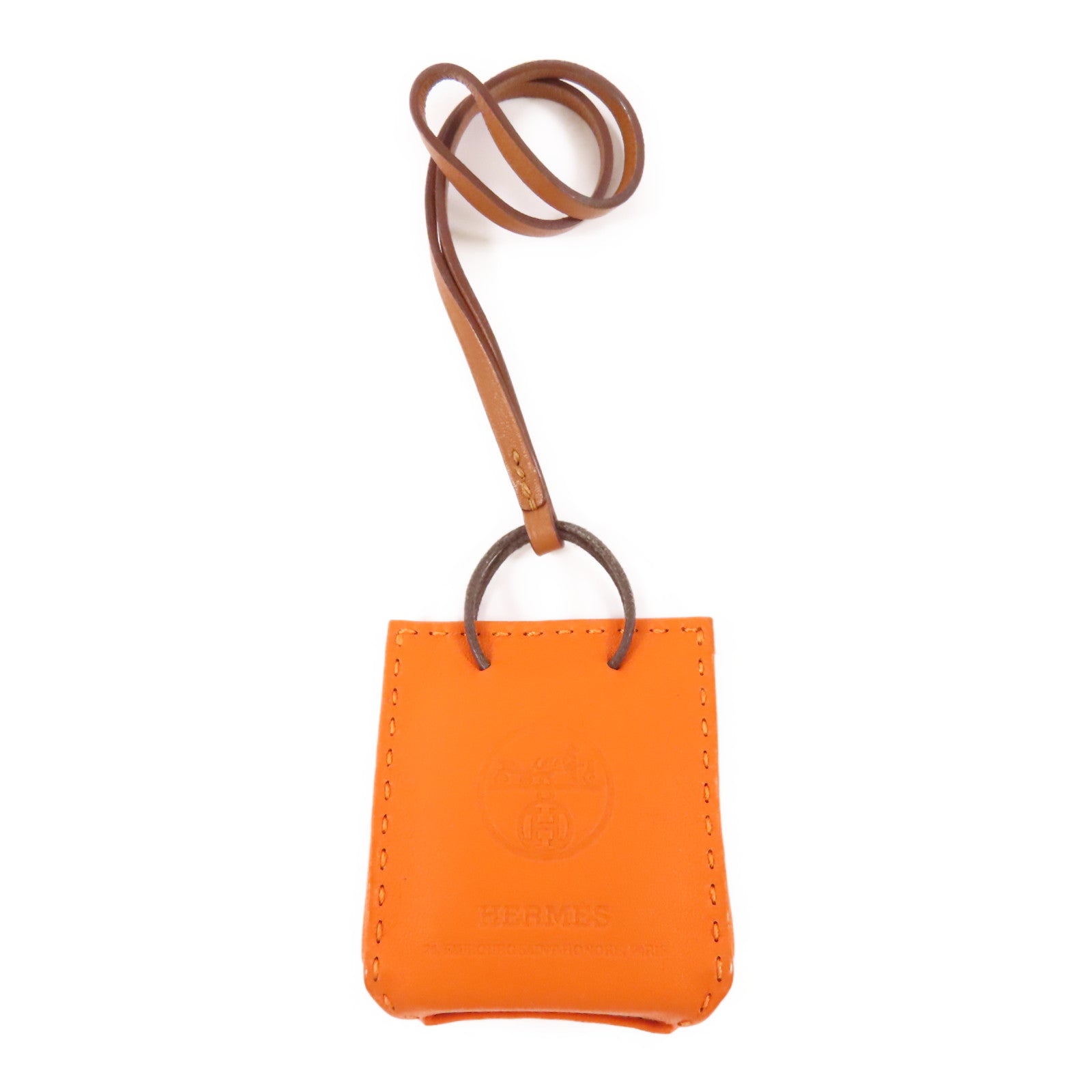 HERMES Charm Swift Leather 93 Orange