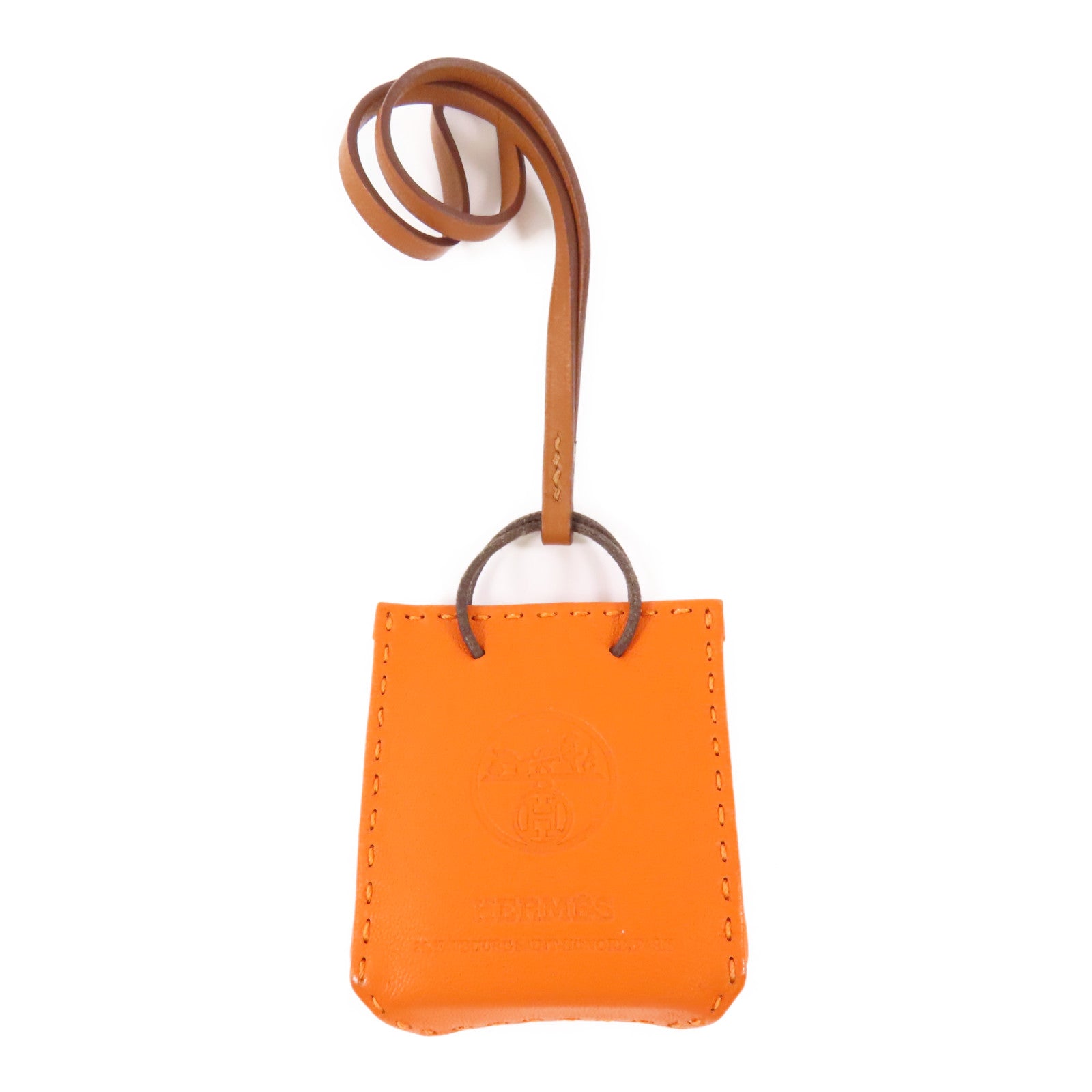 HERMES Charm Swift Leather 93 Orange