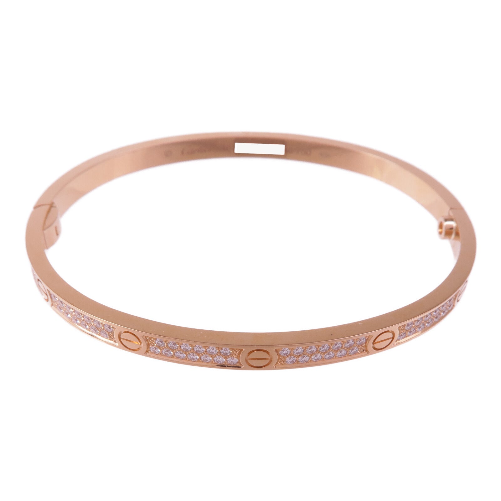 CARTIER 18K玫瑰金Love Bracelet Small Model Full Diamonds鑽石手鐲Cartier#16