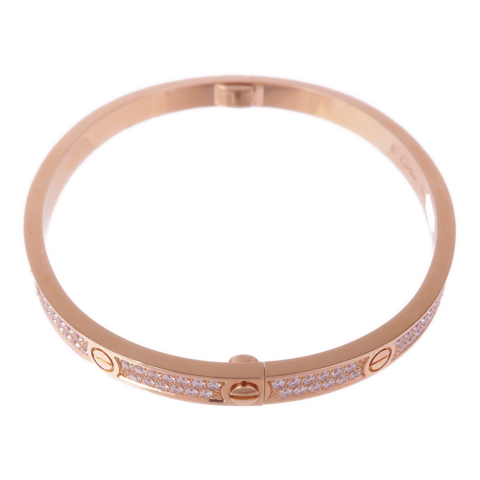 CARTIER 18K玫瑰金Love Bracelet Small Model Full Diamonds鑽石手鐲Cartier#16