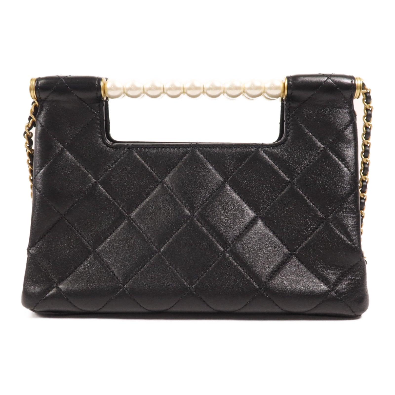 CHANEL 羊皮皮革25 Pearl Handle Shopping Bag金扣手挽肩背兩用袋