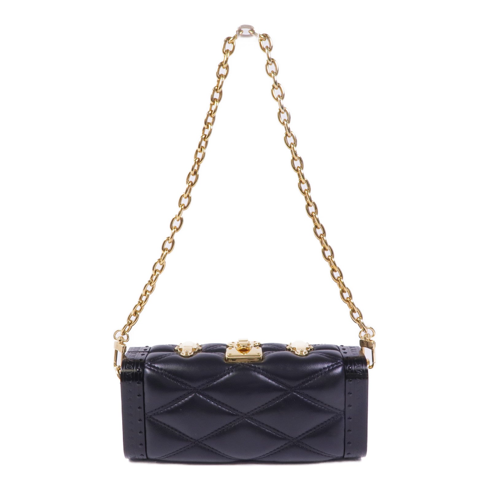 LOUIS VUITTON 羊皮皮革Vanity Case金扣肩背袋