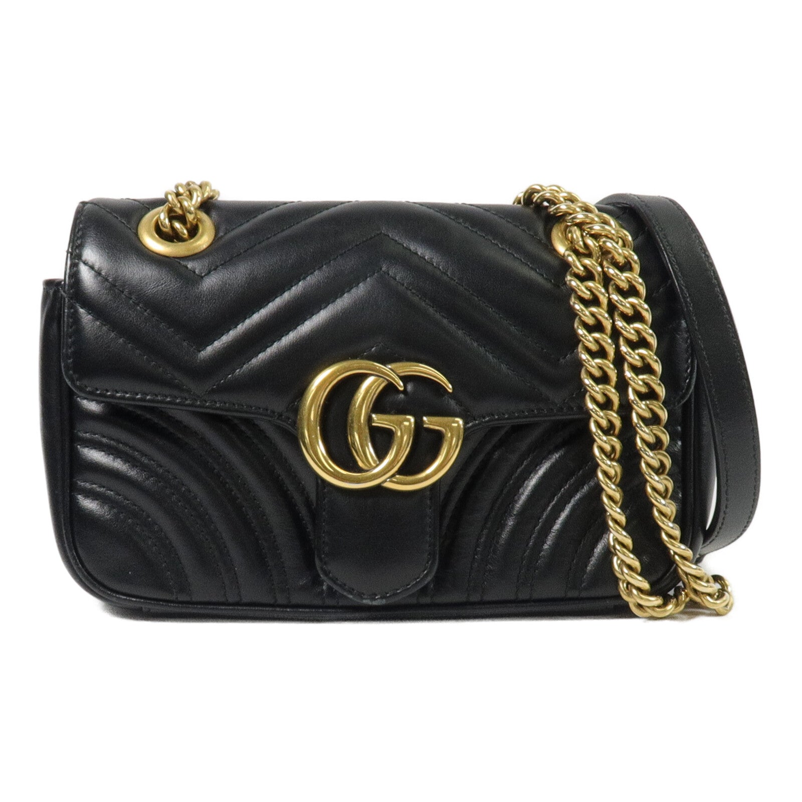 GUCCI 牛皮皮革GG Marmont Small鏈帶肩背袋