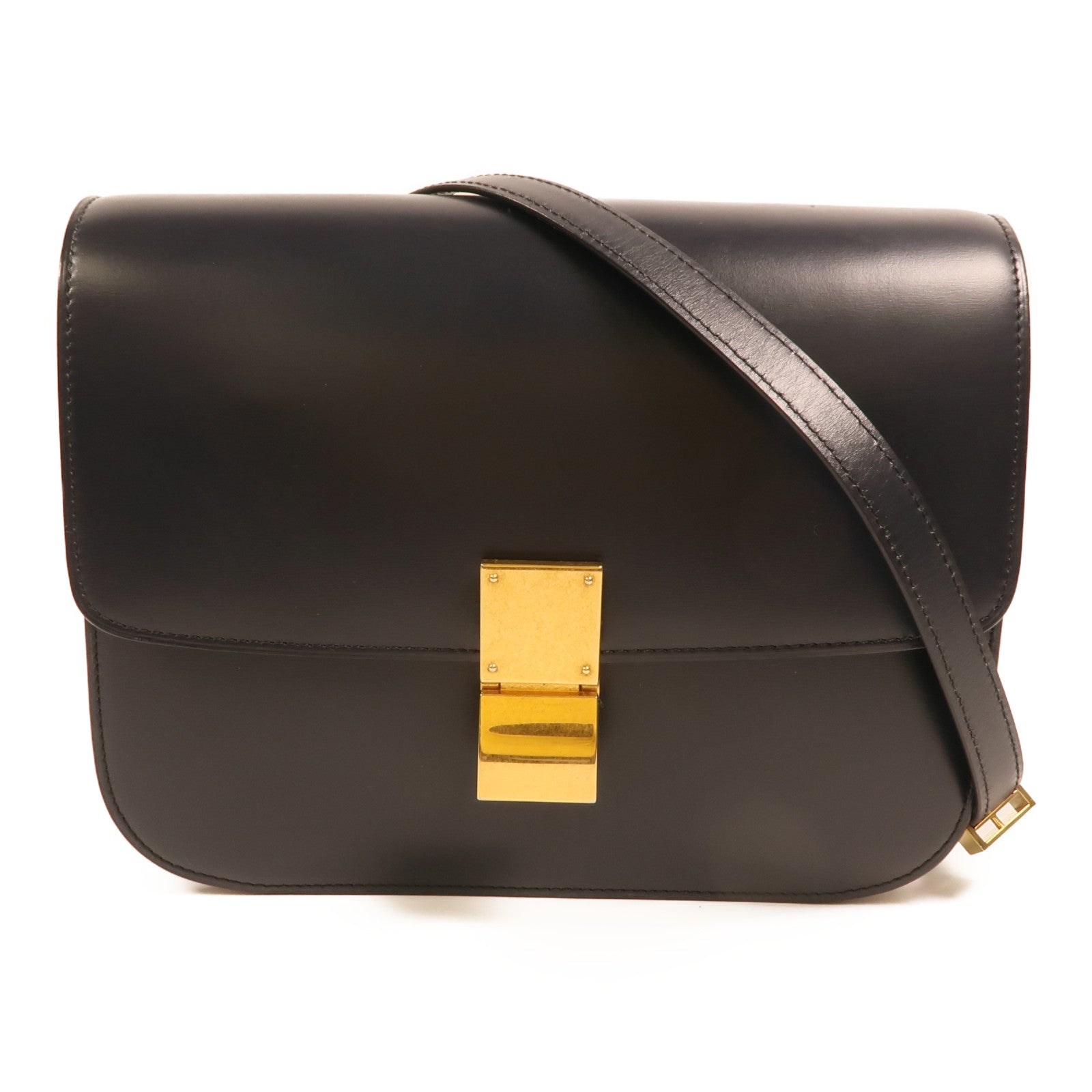 CELINE 牛皮皮革Classic Box Medium金扣肩背袋