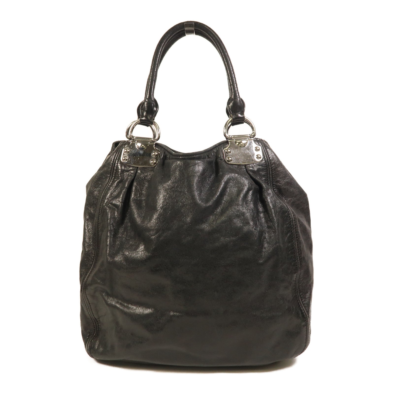 Miu Miu 牛皮皮革Shoulder Bag銀扣肩背袋