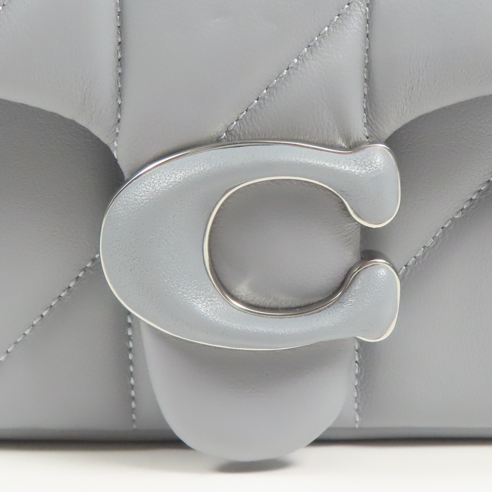 COACH 皮革Shoulder Bag銀扣鏈帶肩背袋