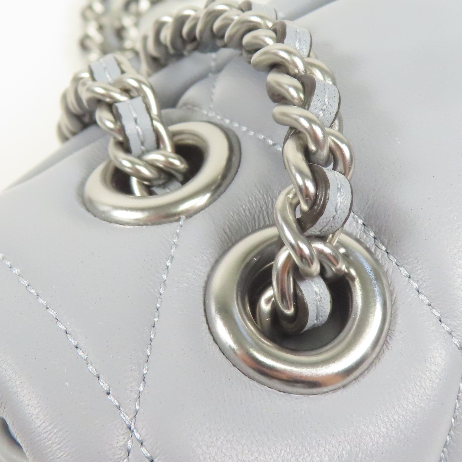 COACH 皮革Shoulder Bag銀扣鏈帶肩背袋