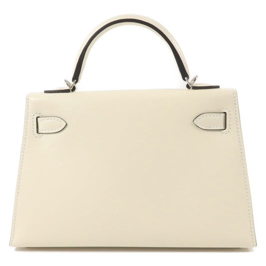 HERMES Box Calf皮革Mini Kelly II Sellier Cloute手挽肩背兩用袋Cream