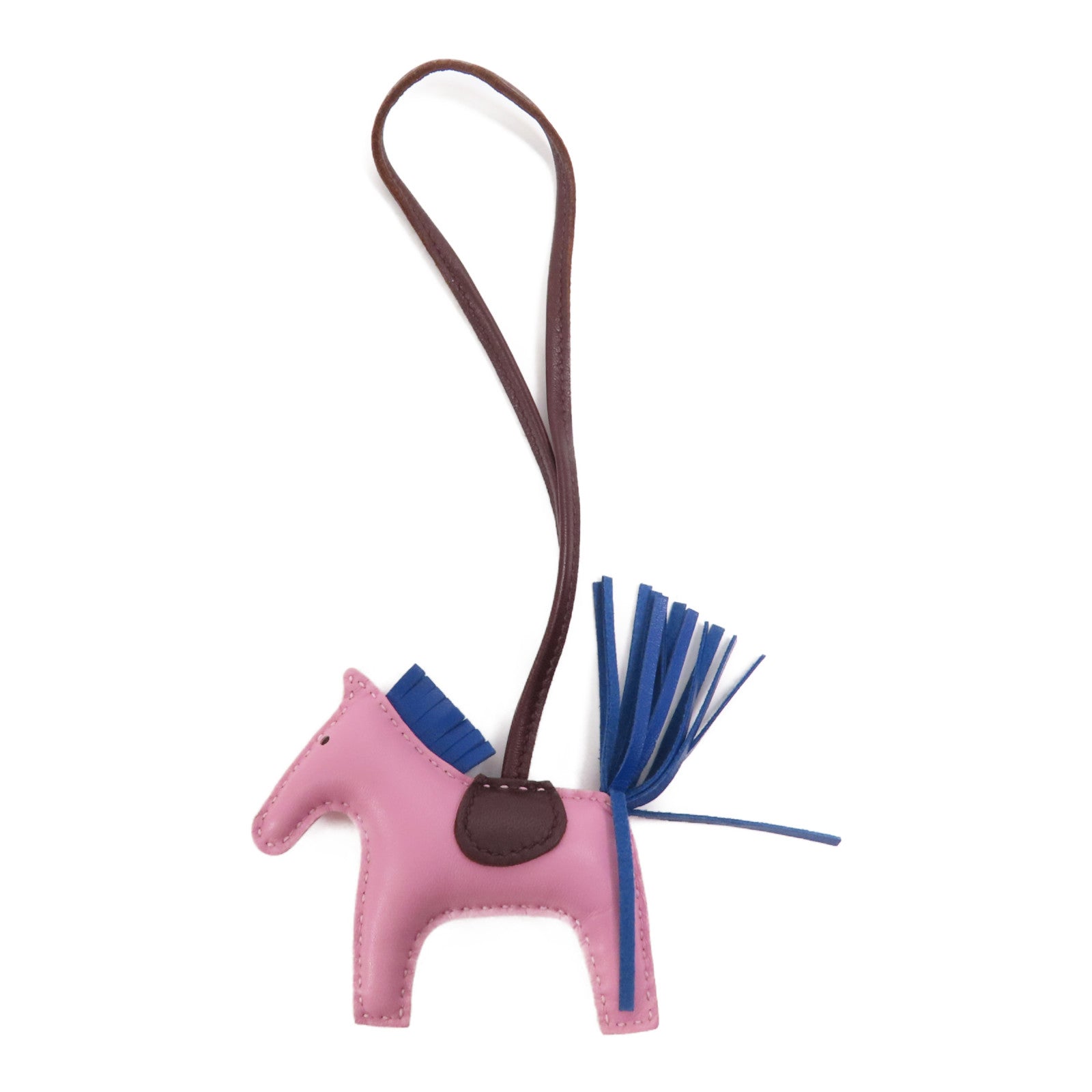 HERMES Milo皮革Rodeo PM掛飾X9 Mauve Sylvestr