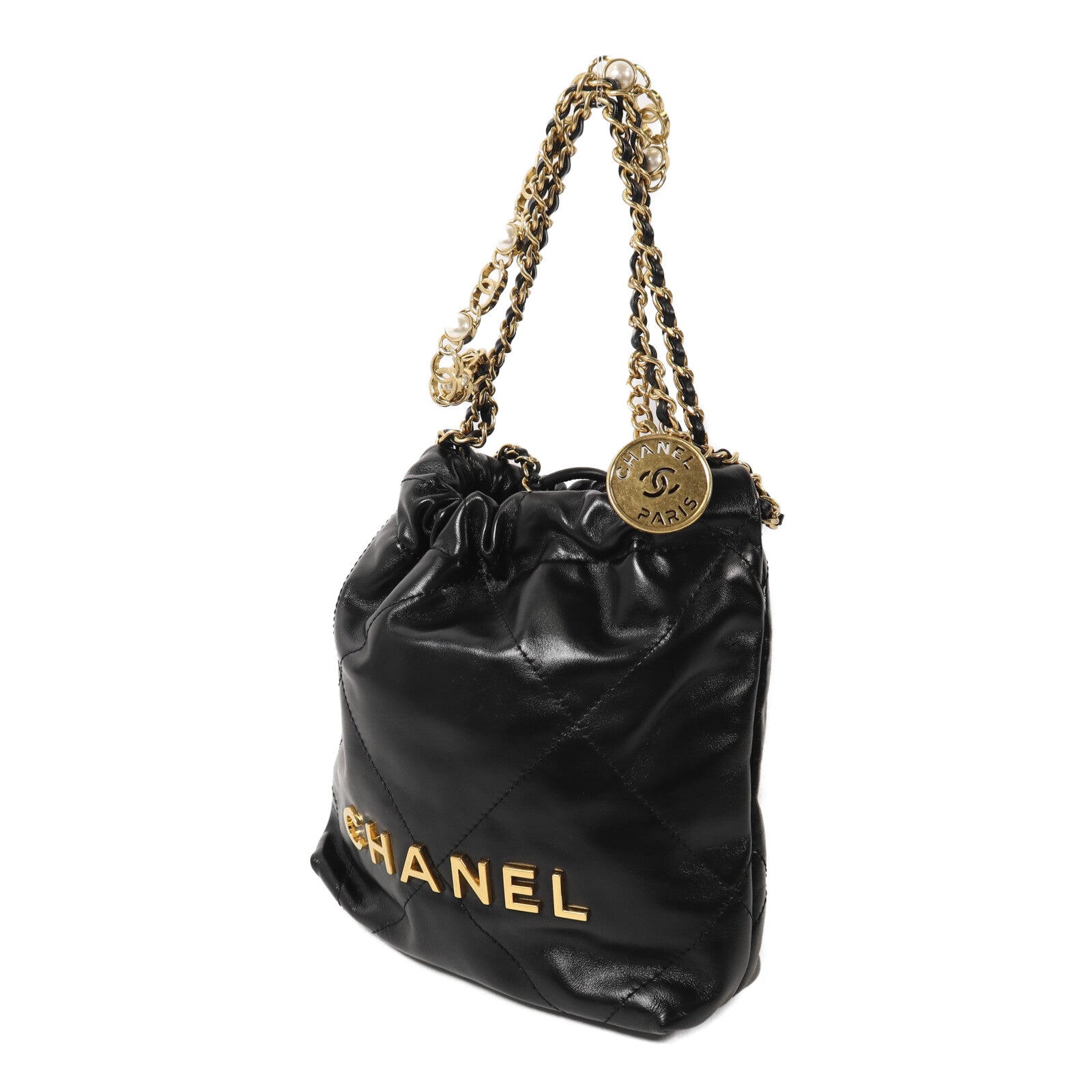 CHANEL 牛皮皮革Chanel 22 Mini鏈帶肩背袋