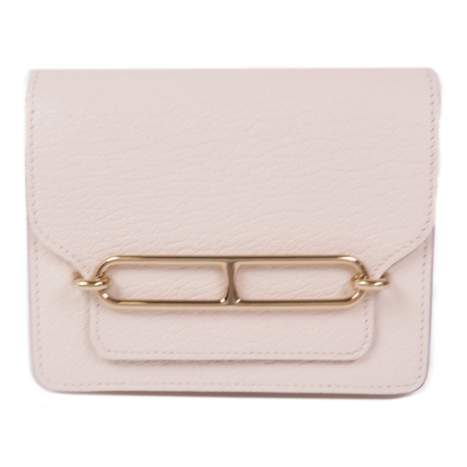 HERMES Chevre皮革Roulis Slim銀扣錢包Nata