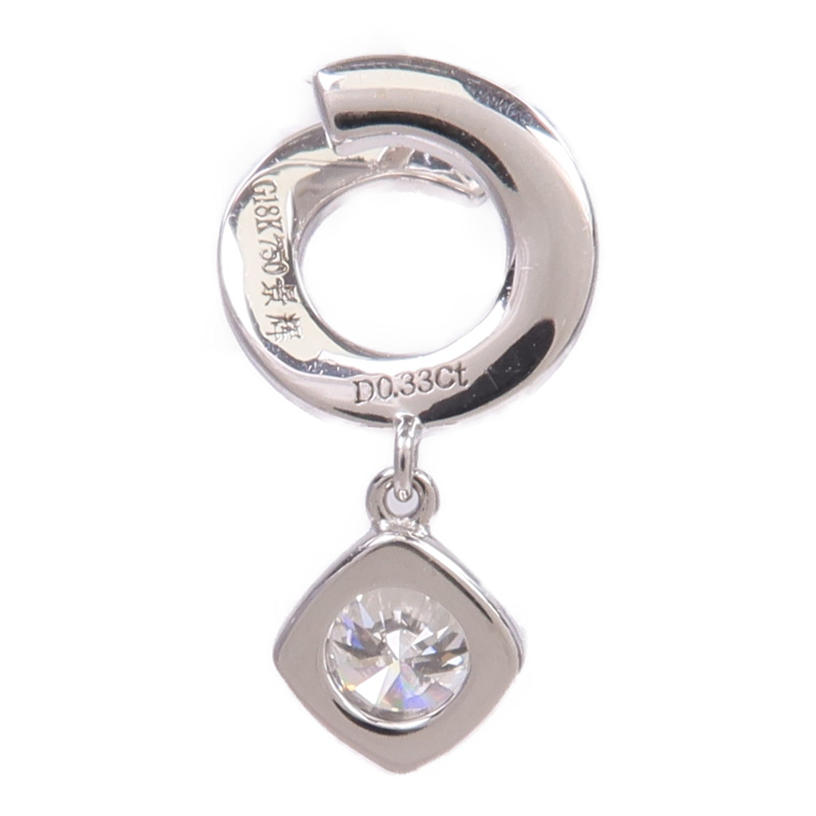 JEWELRY 【激減優惠】18K白金Diamond Pendant Top鑽石吊墜