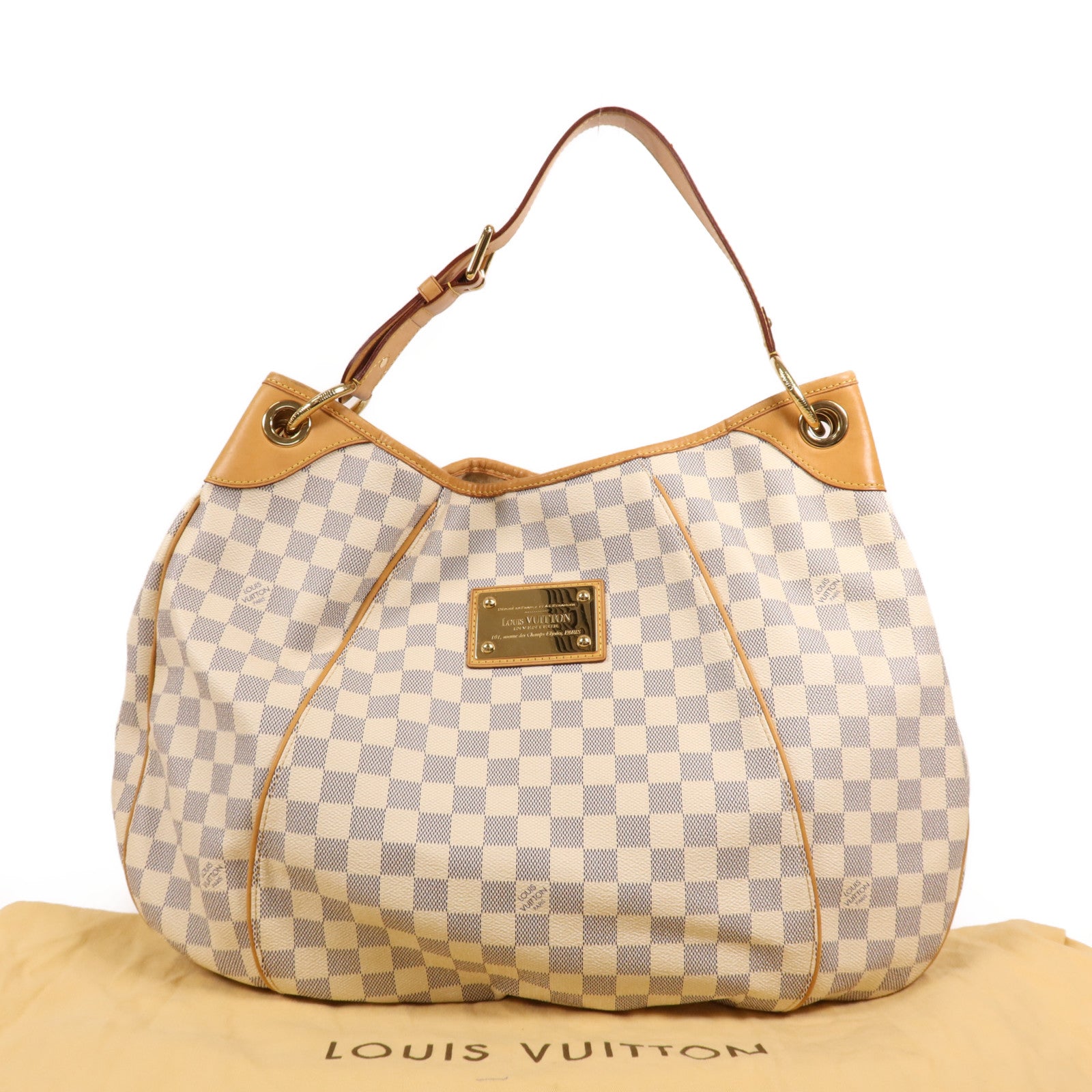 LOUIS VUITTON Damier Azur Galliera GM金扣肩背袋