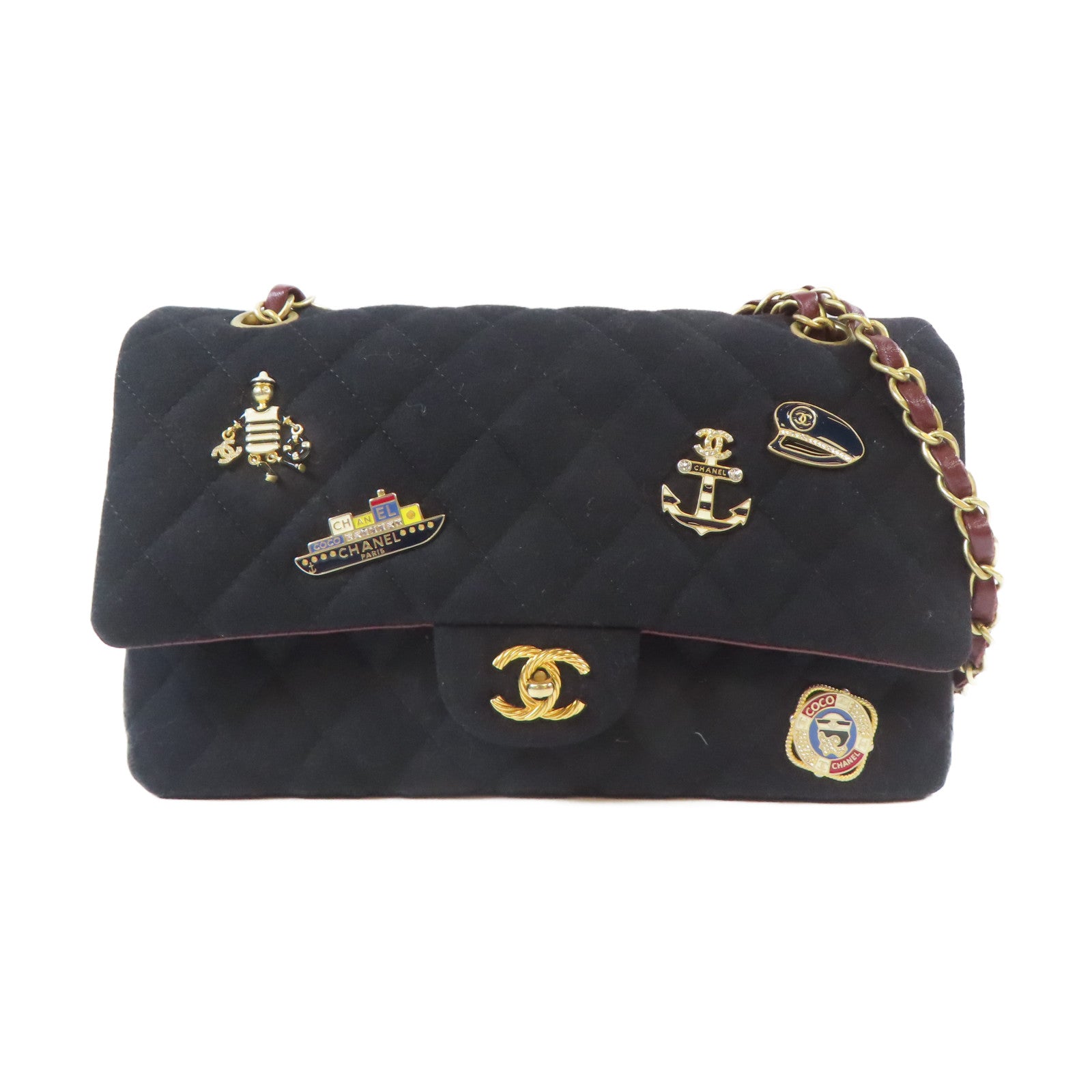 *上品で爽やか♡*【CHANEL】パンツ トラウザー CCロゴ CHANEL 菱格羊毛Chain Shoulder金扣鏈帶肩背袋黑色– Brand Off