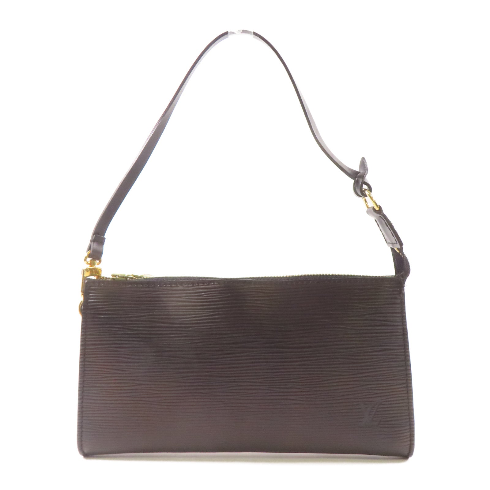 LOUIS VUITTON Epi Pochette Accessories Pouch金扣手挽袋黑色