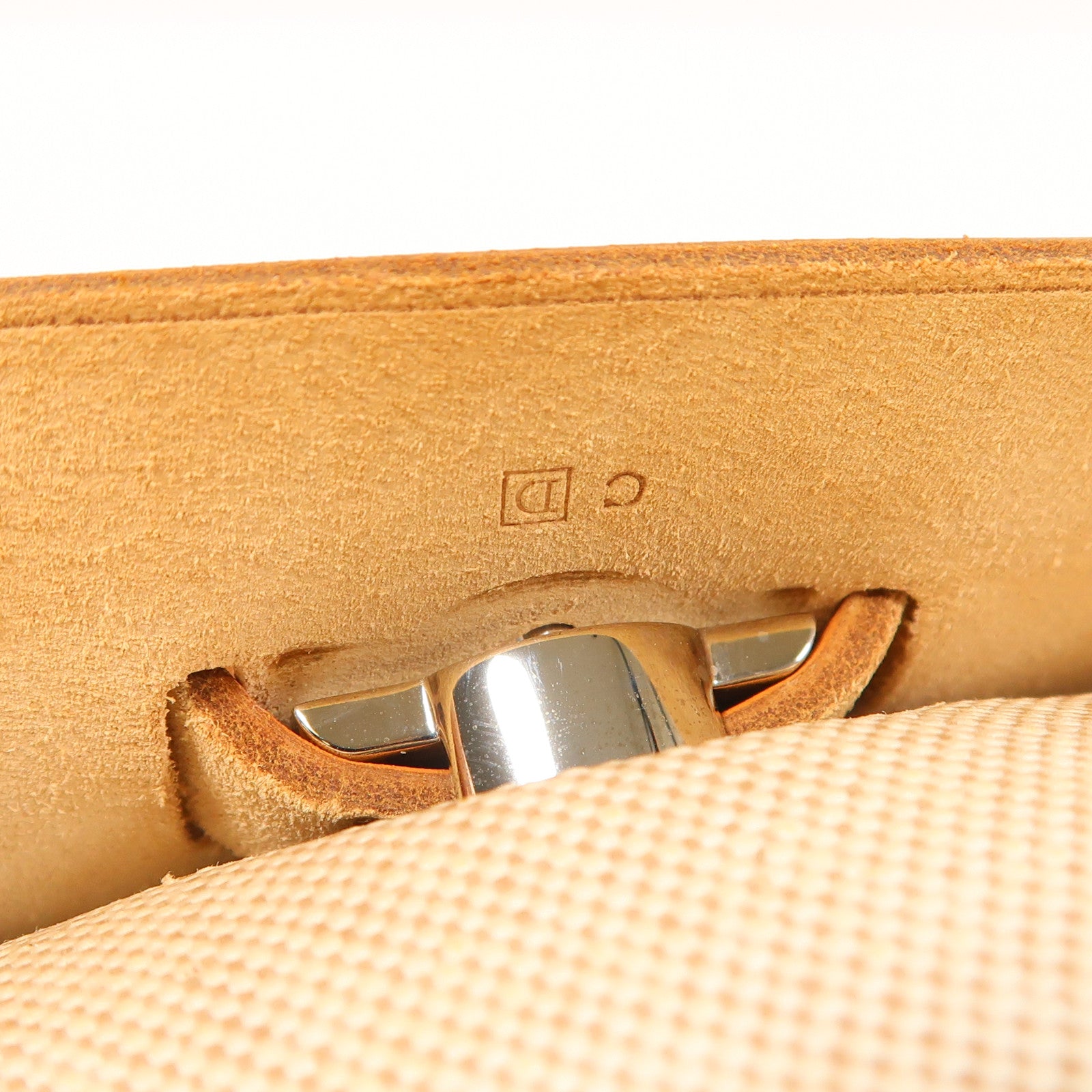 HERMES 皮革/帆布Herbag 2 In 1銀扣背包