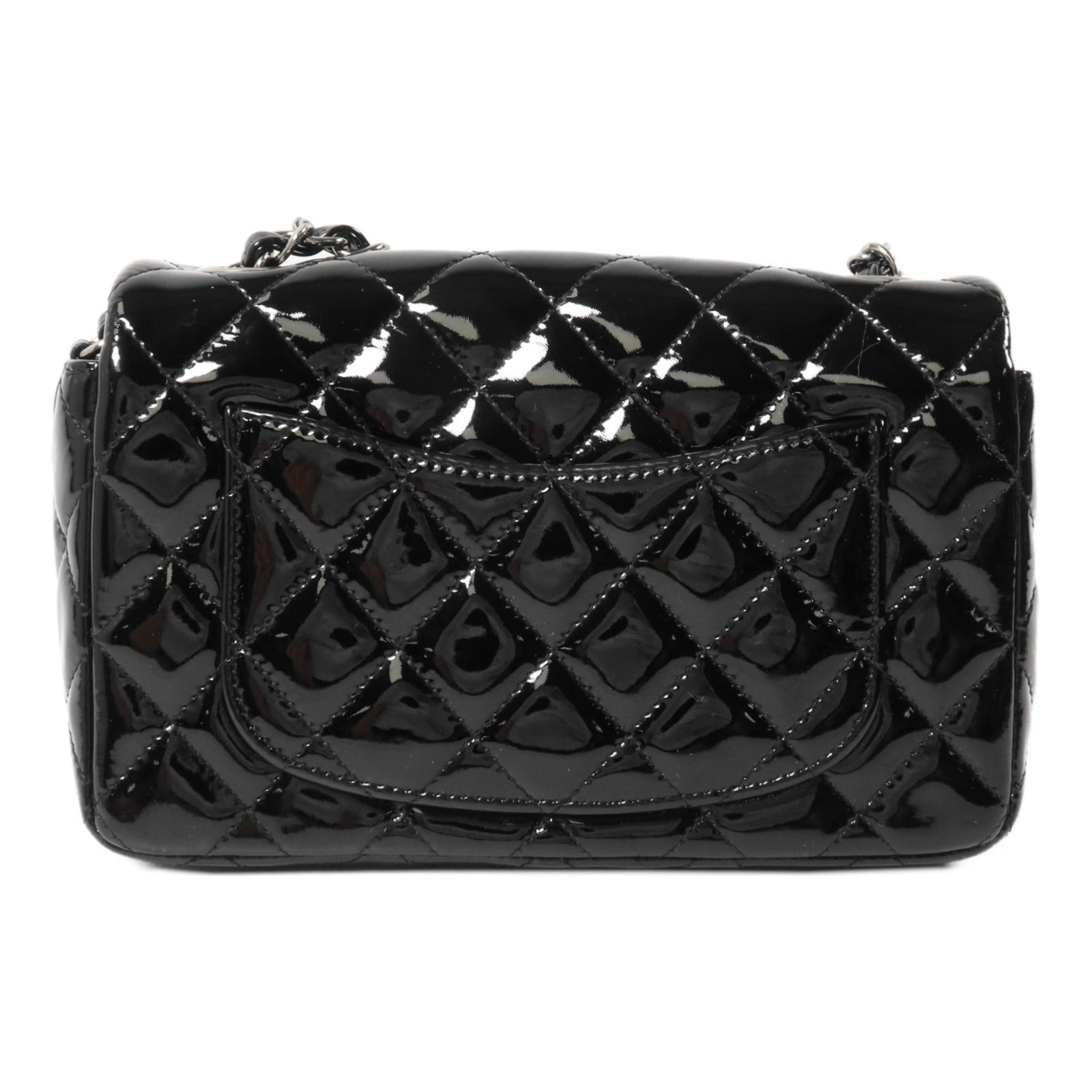 CHANEL 漆皮皮革Mini Classic 20鏈帶肩背袋