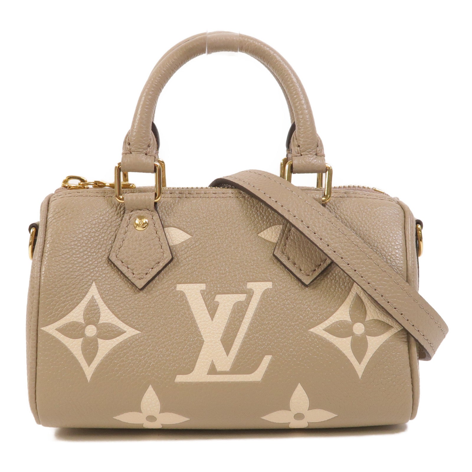 LOUIS VUITTON Monogram Empreinte Nano Speedy金扣手挽肩背兩用袋