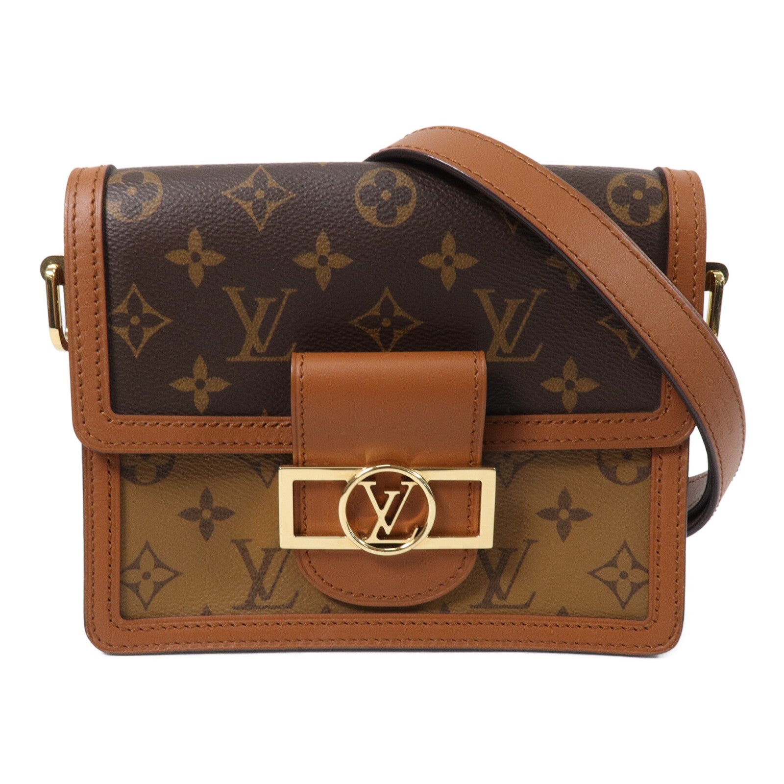 LOUIS VUITTON Monogram Reverse Mini Dauphine手挽肩背兩用袋