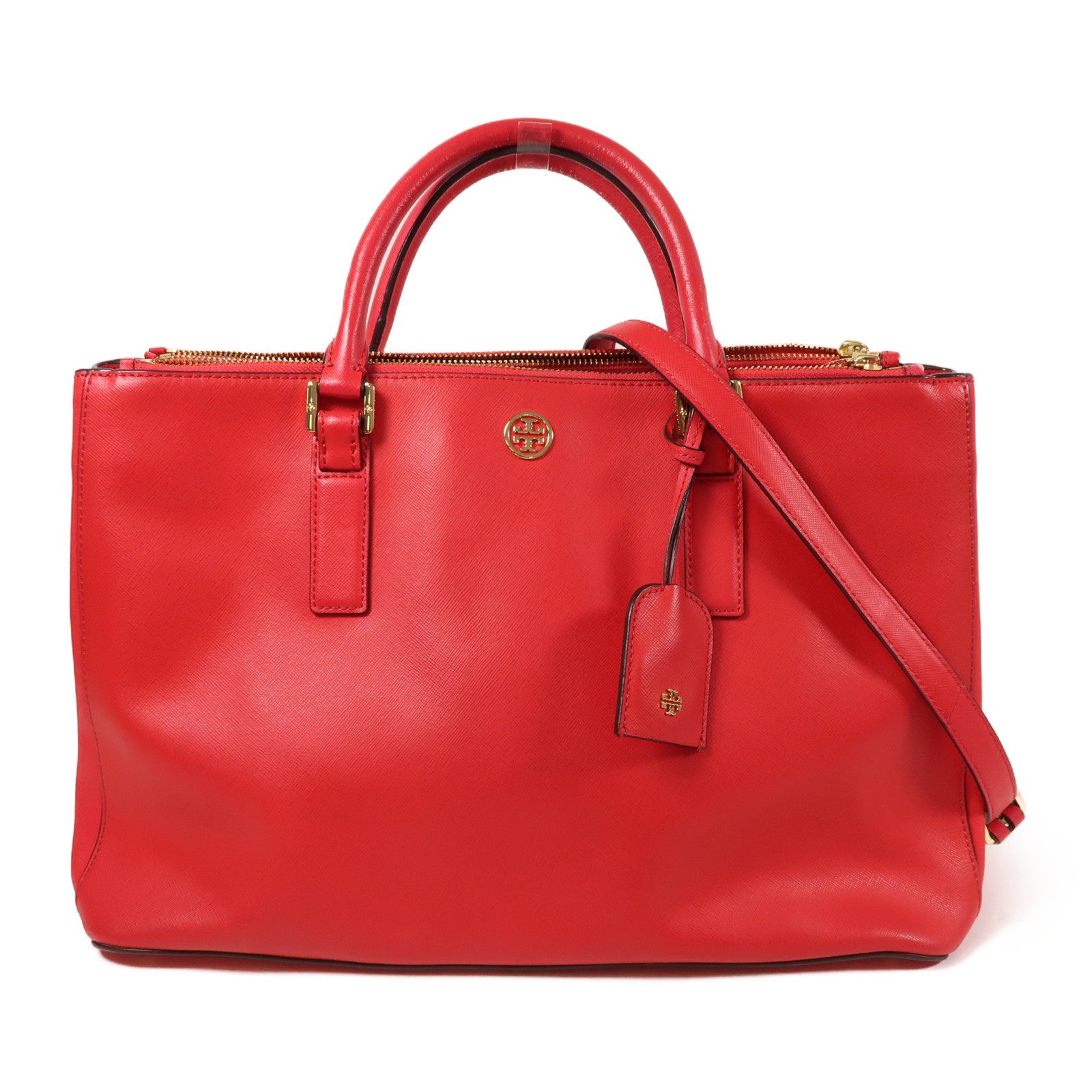 牛皮皮革2 Way Shoulder金扣手挽肩背兩用袋