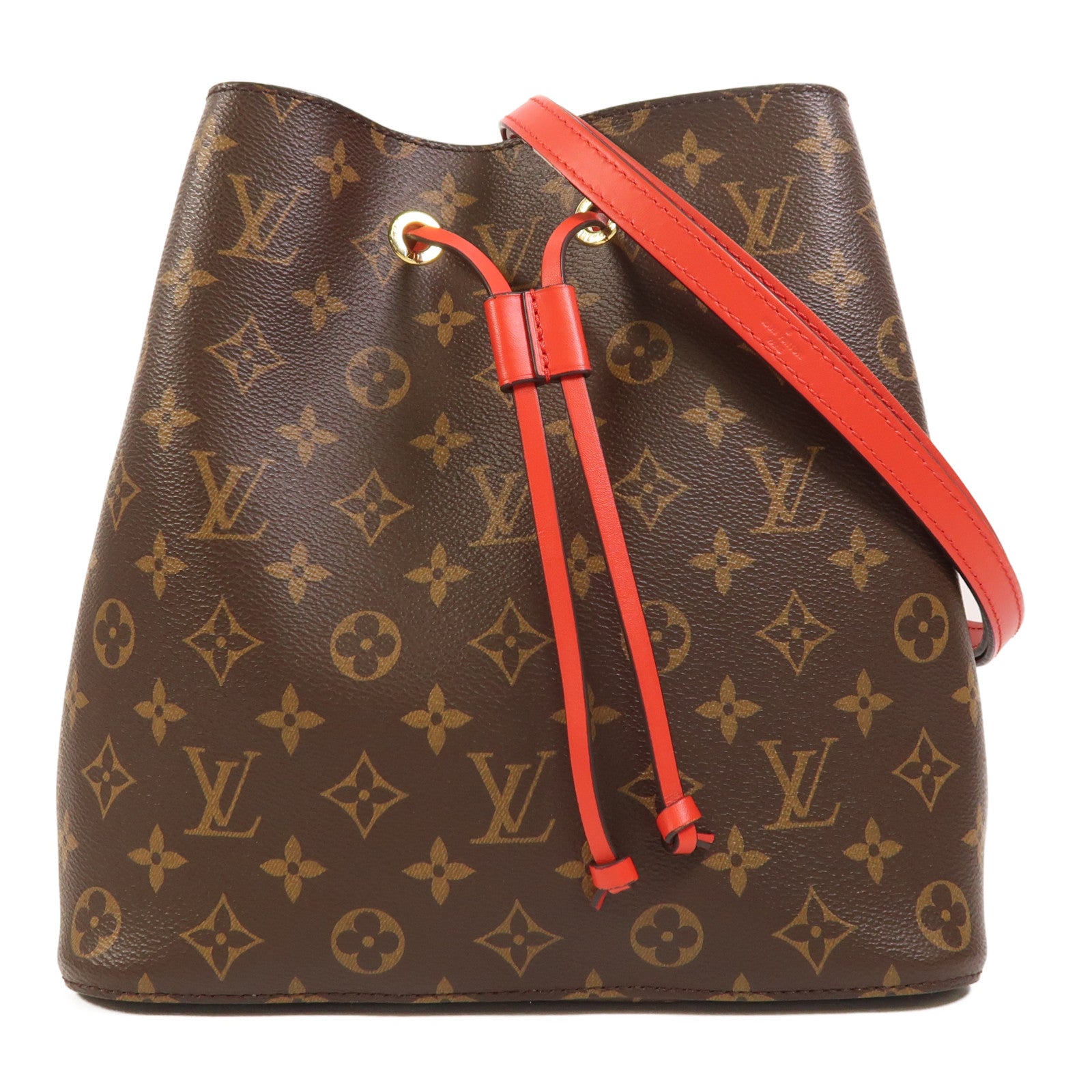 LOUIS VUITTON 【激減優惠】Monogram Neo Noe Bucket Bag金扣肩背袋Coquelicot