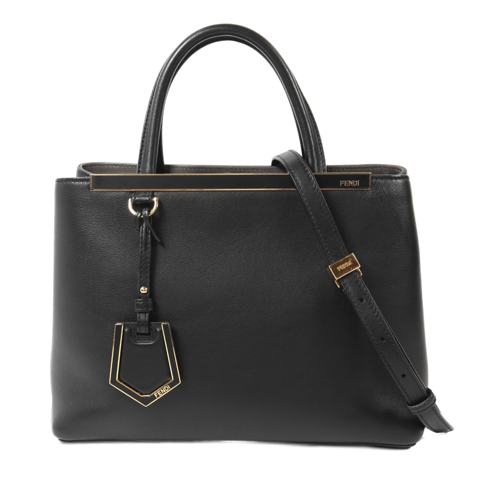 FENDI 【激減優惠】牛皮皮革2 Jours金扣手挽肩背兩用袋
