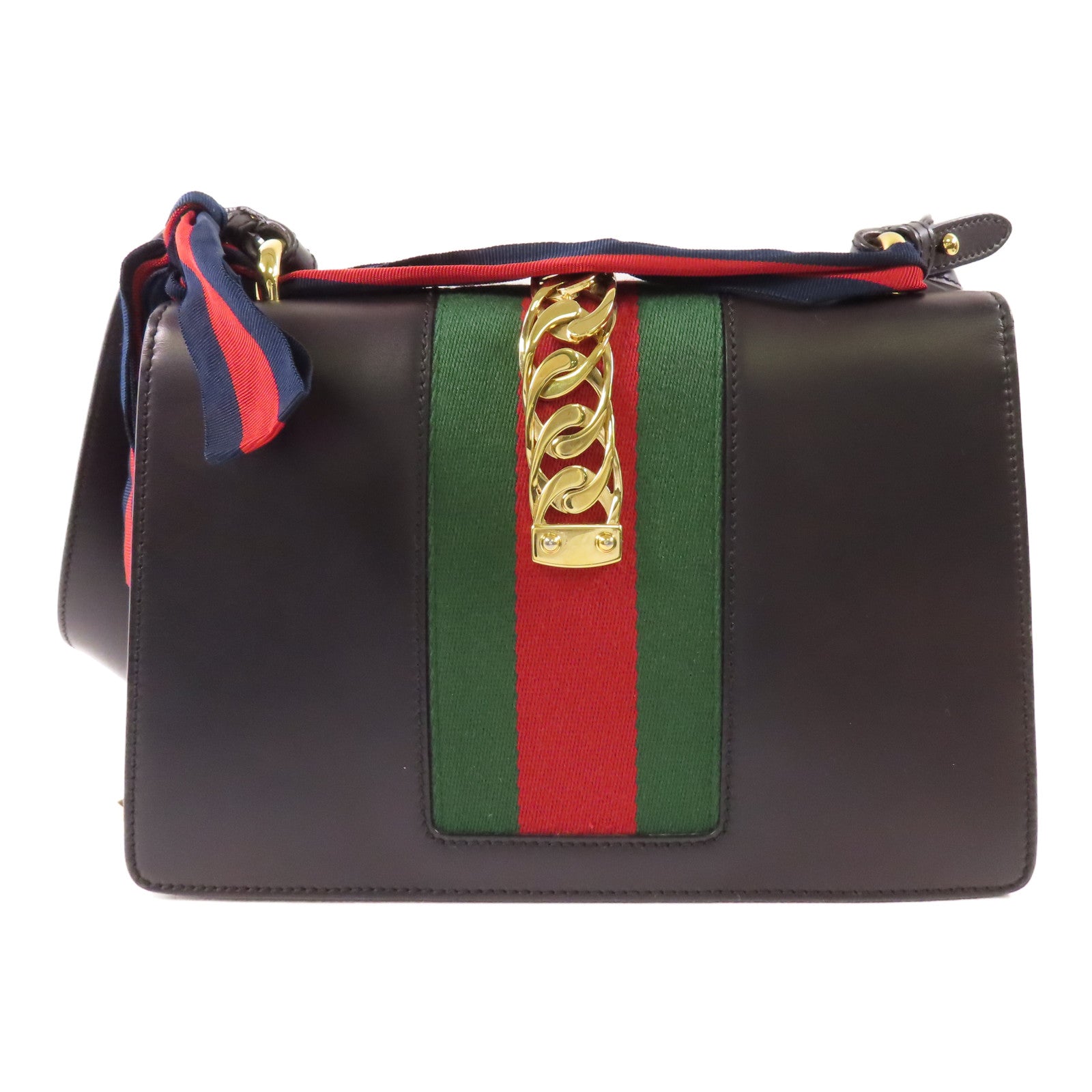 GUCCI GG GHW 2 Way Bag 421882 Leather Black