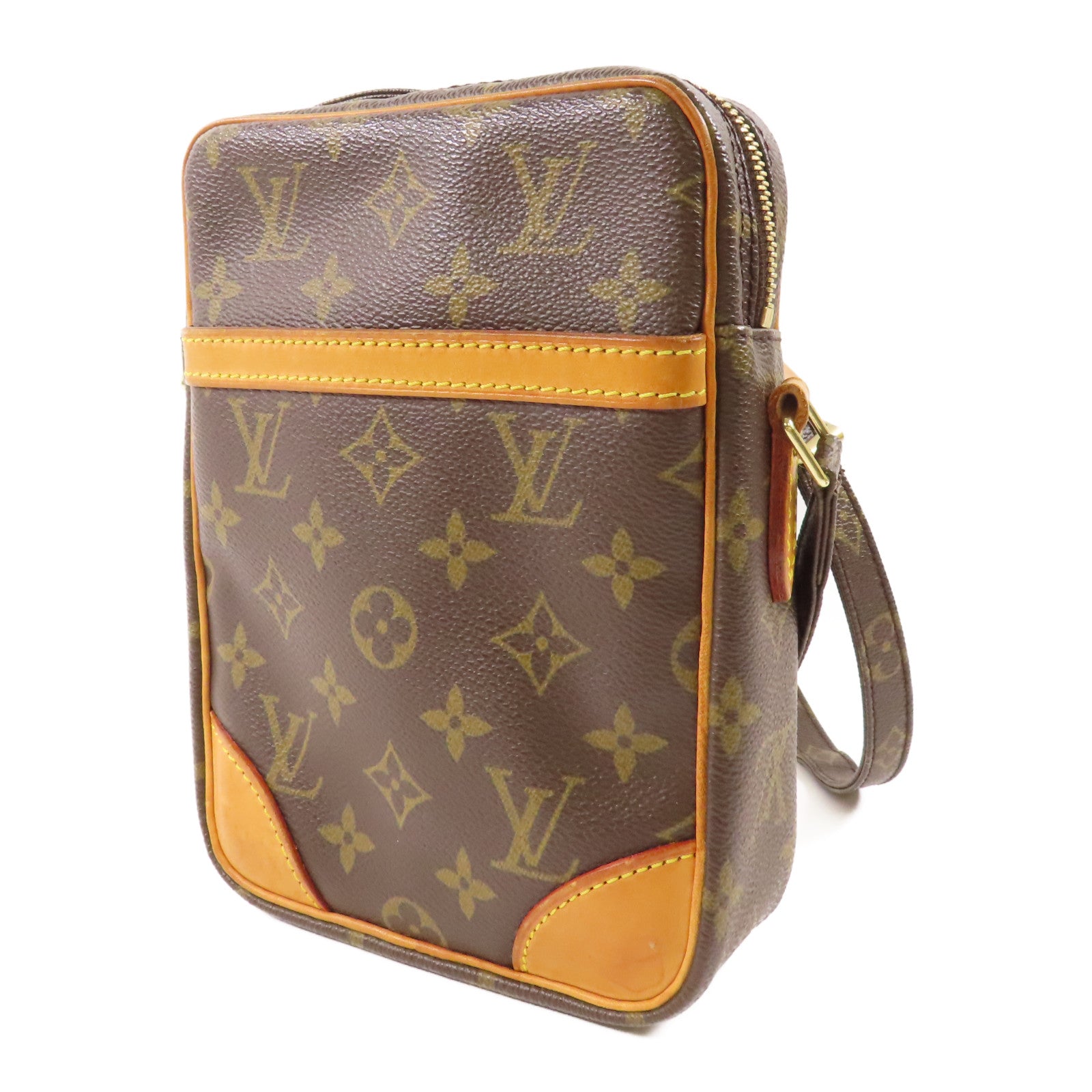 LOUIS VUITTON Monogram Danube金扣肩背袋棕色