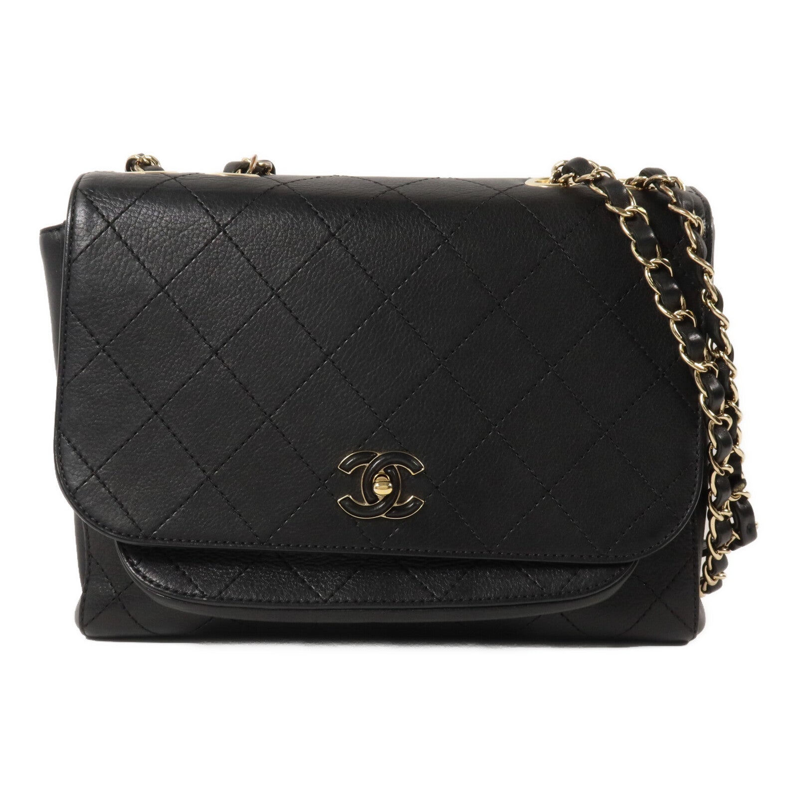 CHANEL 牛皮皮革Chain Shoulder鏈帶肩背袋