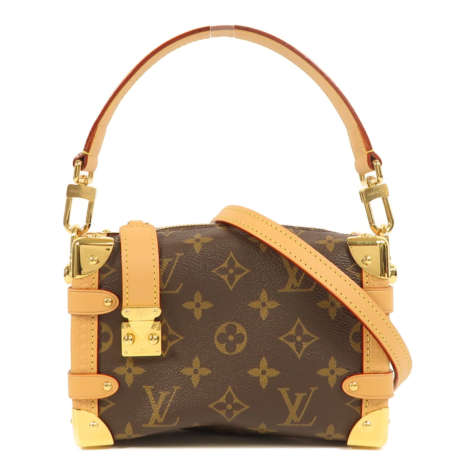 LOUIS VUITTON Monogram Side Trunk PM金扣手挽肩背兩用袋