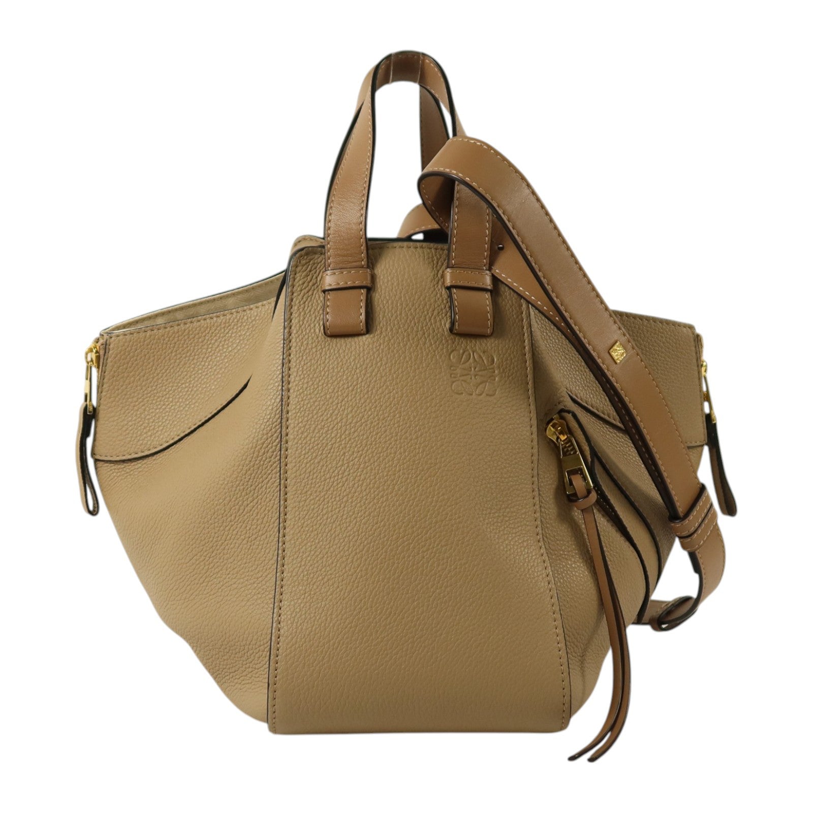 LOEWE 牛皮皮革 Hammock金扣手挽肩背兩用袋