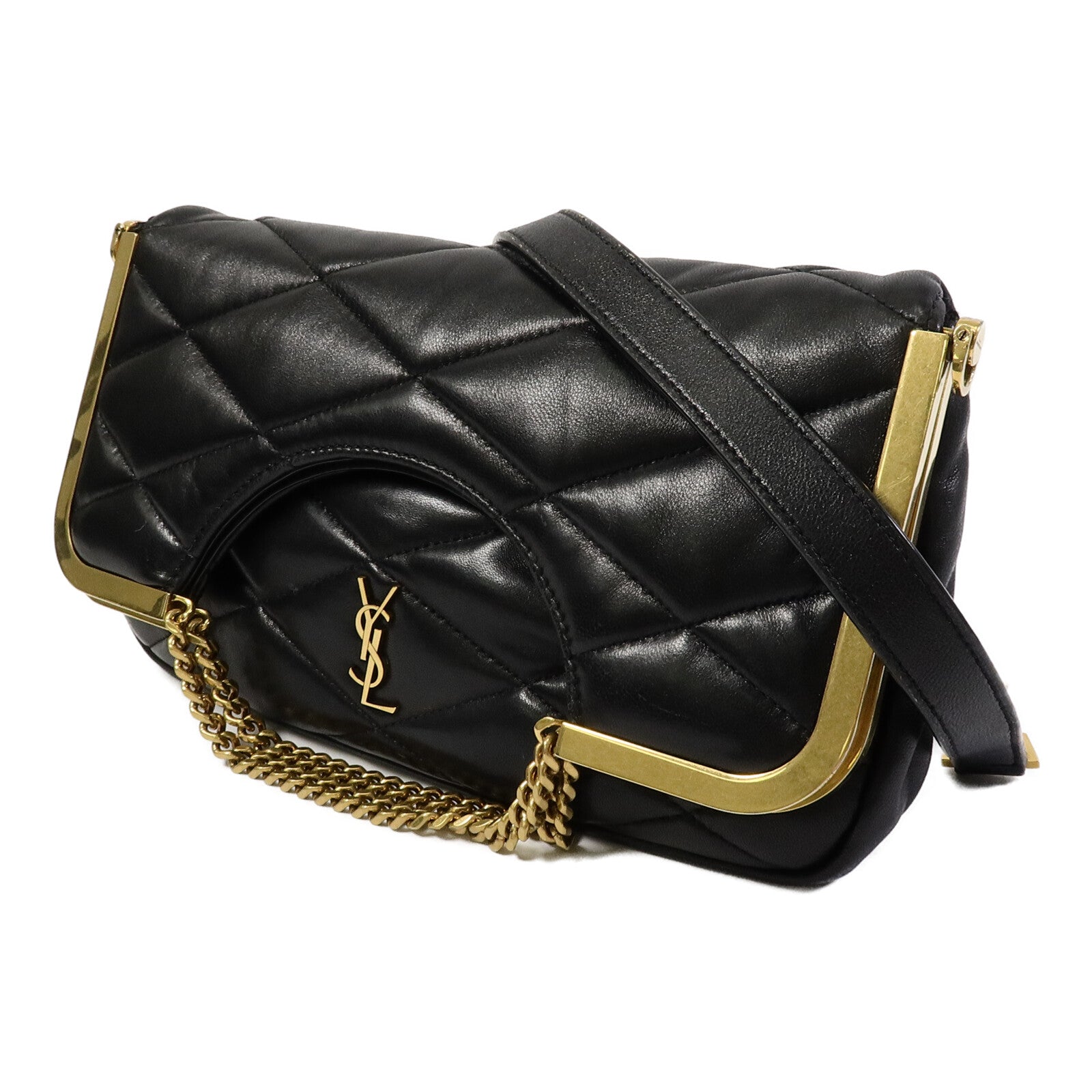 YVES SAINT LAURENT 羊皮皮革87 Frame Fold Over Shoulder Bag手挽肩背兩用袋