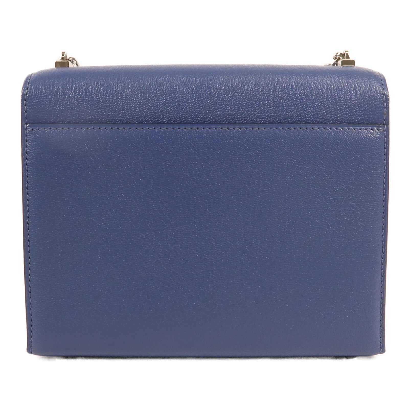 HERMES 【激減優惠】Chevre皮革Verrou Mini銀扣鏈帶肩背袋Bleu Brighton
