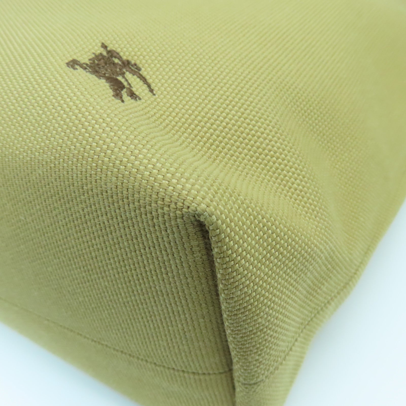 BURBERRY BLUE LABEL canvas Tote Bag silver buckle handle bag brown