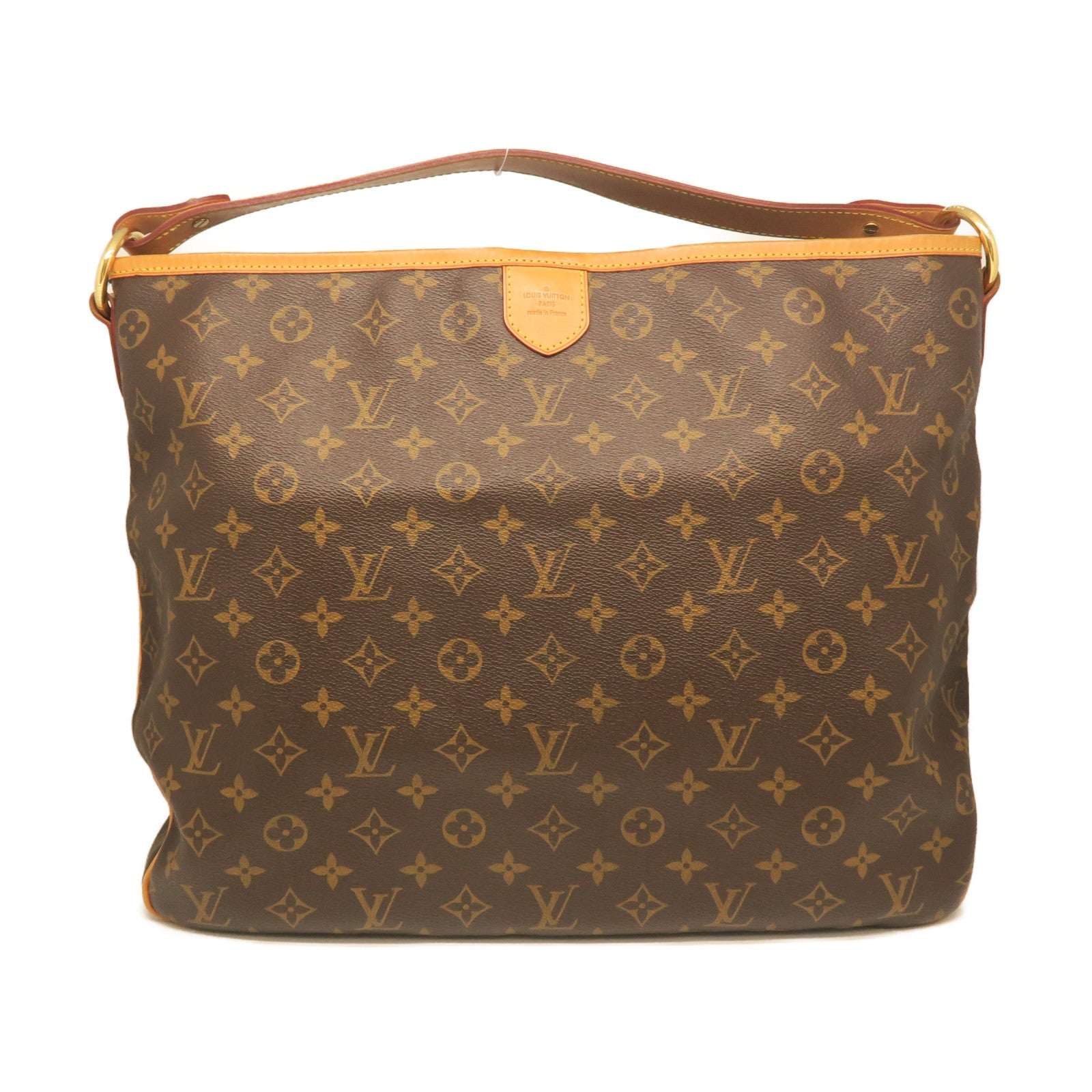 LOUIS VUITTON Monogram Delightful MM Gold Buckle Shoulder Bag Brown