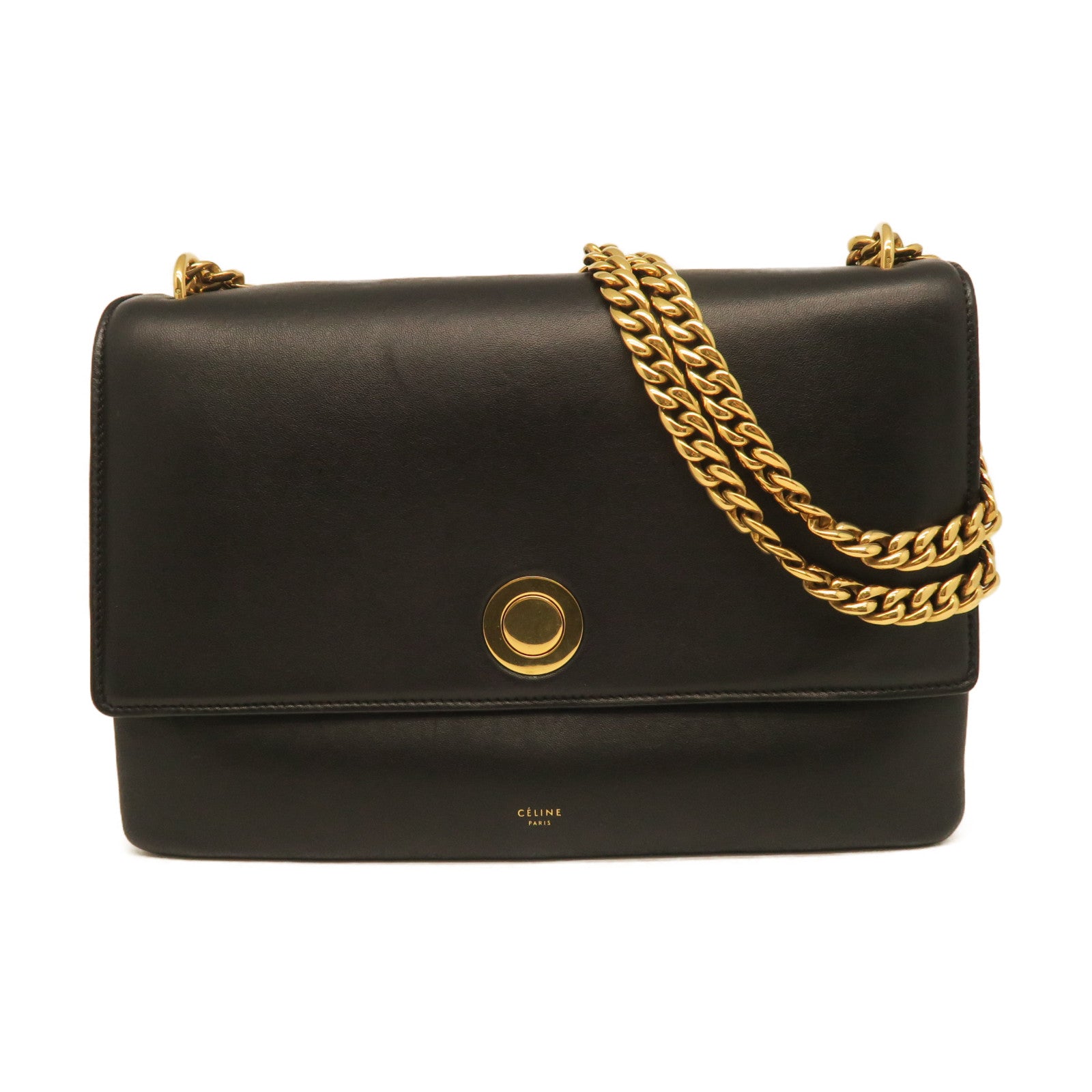 Black shoulder bag gold hardware Clearance
